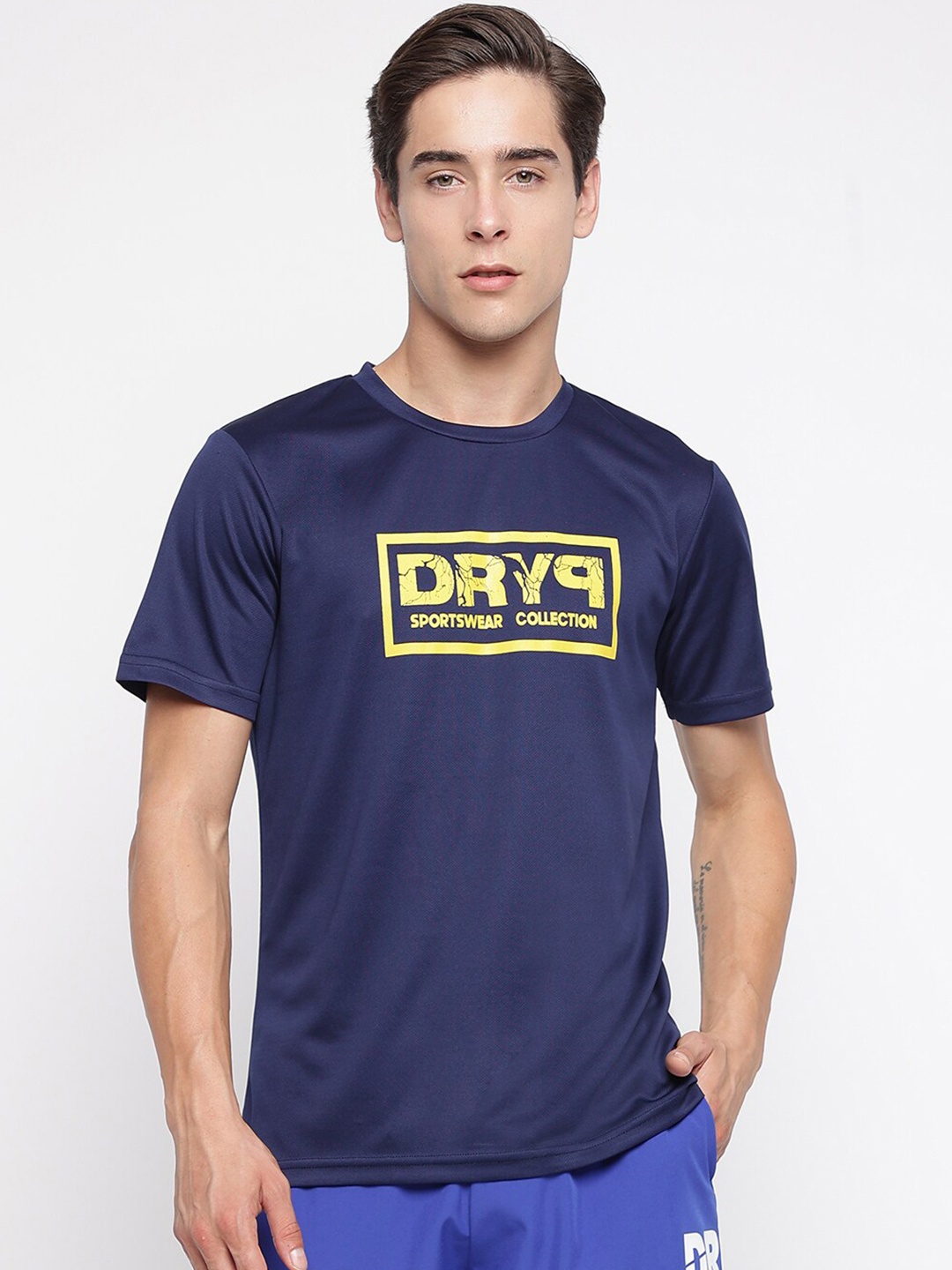 

DRYP EVOLUT Typography Printed Round Neck Short Sleeves Casual T-shirt, Blue