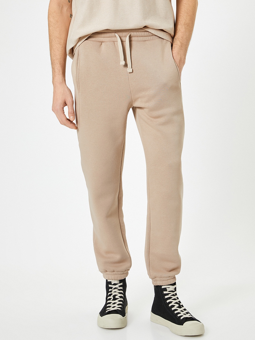 

Koton Men Mid-Rise Cotton Joggers, Beige