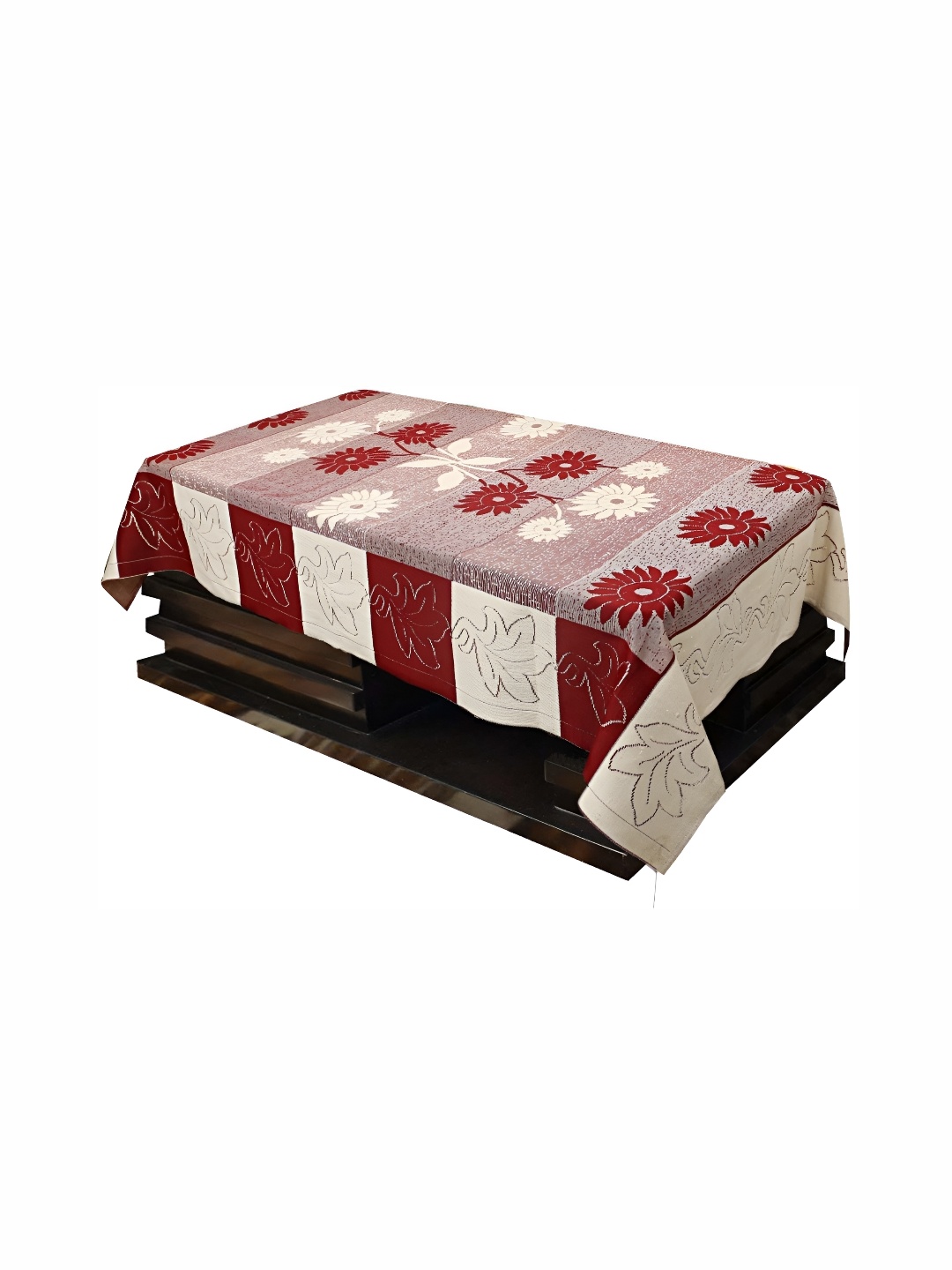 

BIGGER FISH Maroon Cotton 4-Seater Table Cover