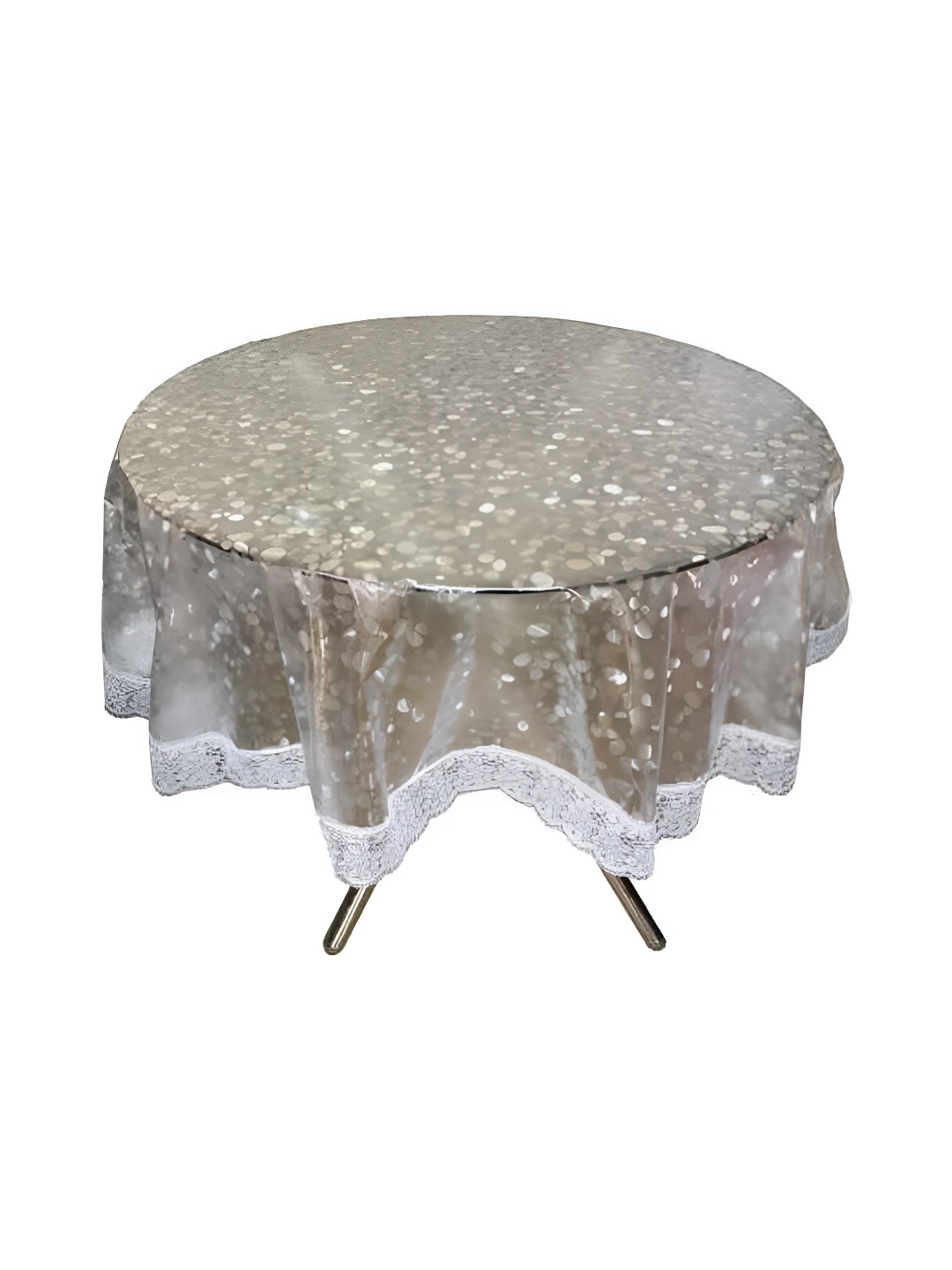 

BIGGER FISH Grey & White Cotton 4-Seater Table Cover