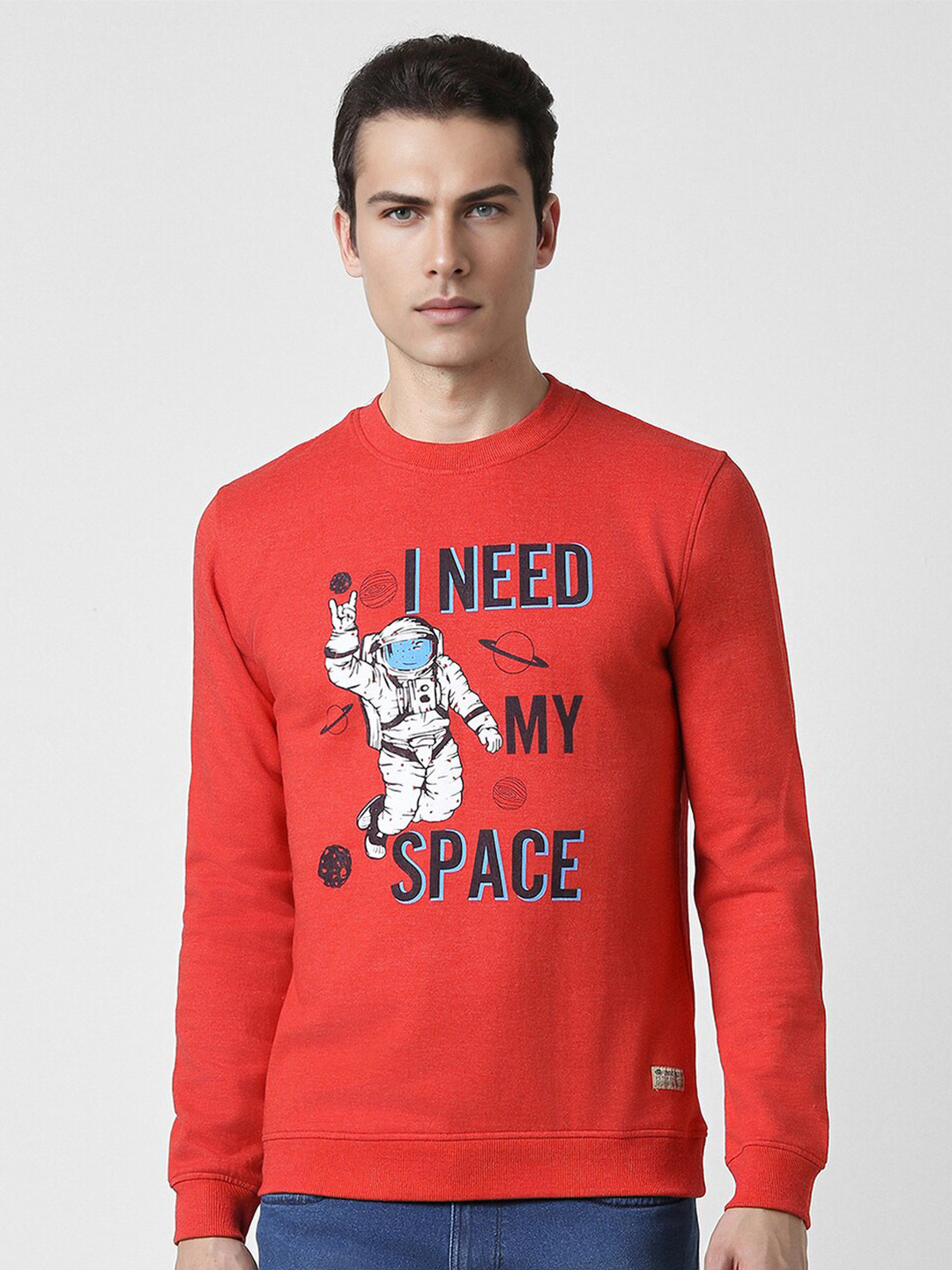 

PETER ENGLAND UNIVERSITY Graphic Printed Long Sleeves Pullover Sweatshirt, Red
