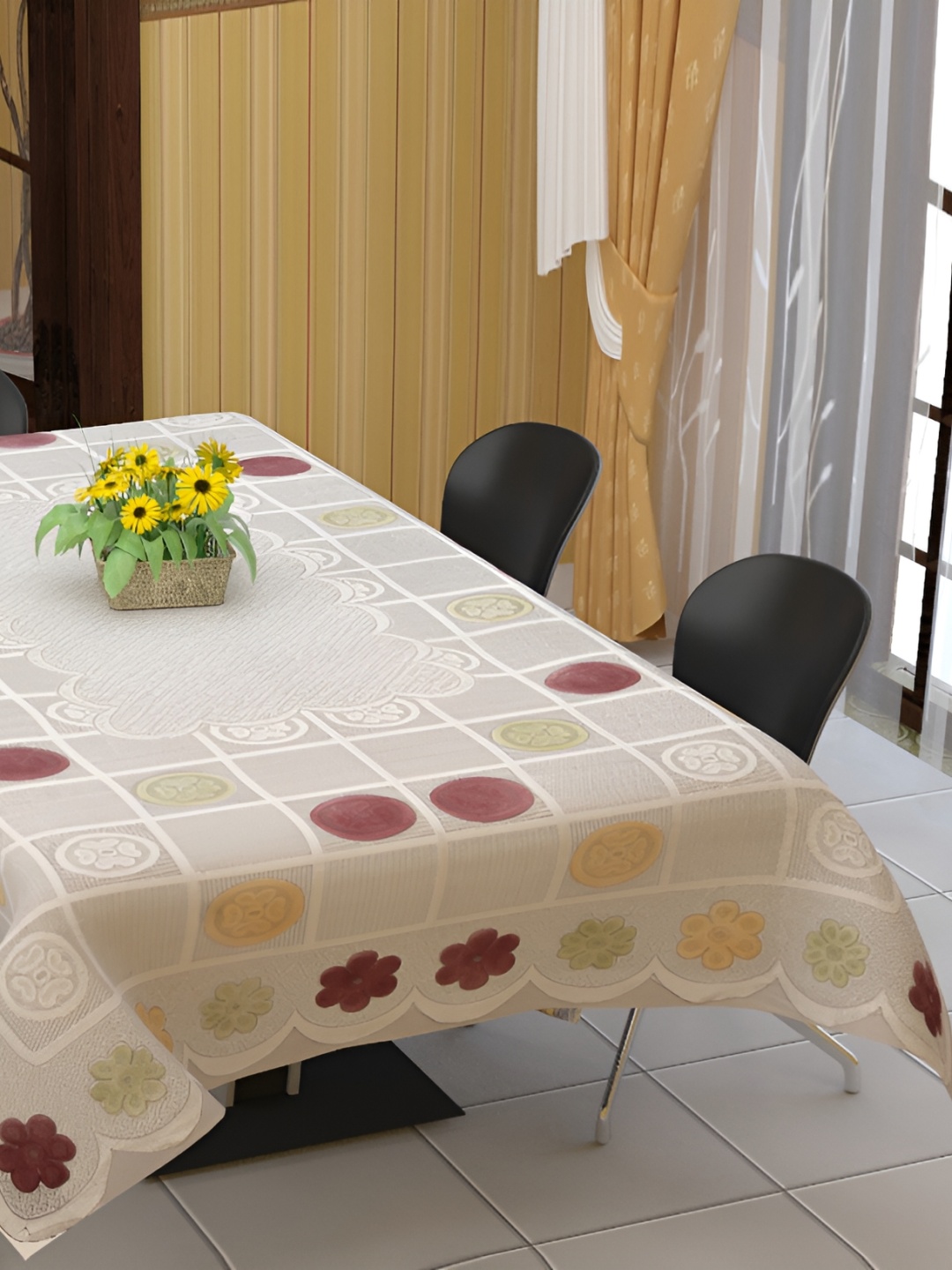 

BIGGER FISH White Cotton 6-Seater Table Cover