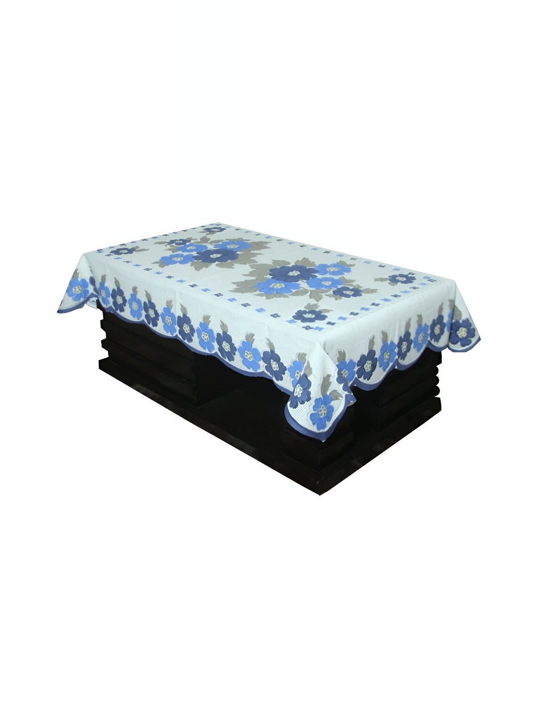 

BIGGER FISH Blue & Grey Cotton 4 Seater Table Cover
