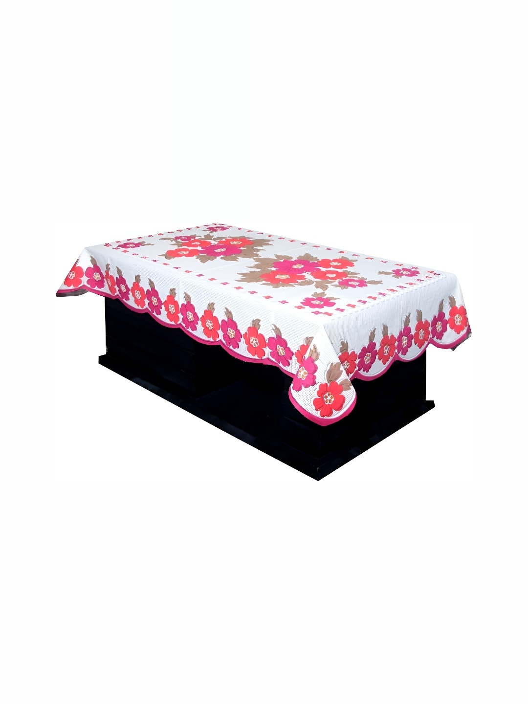 

BIGGER FISH Pink Printed Cotton 4 Seater Table Cover