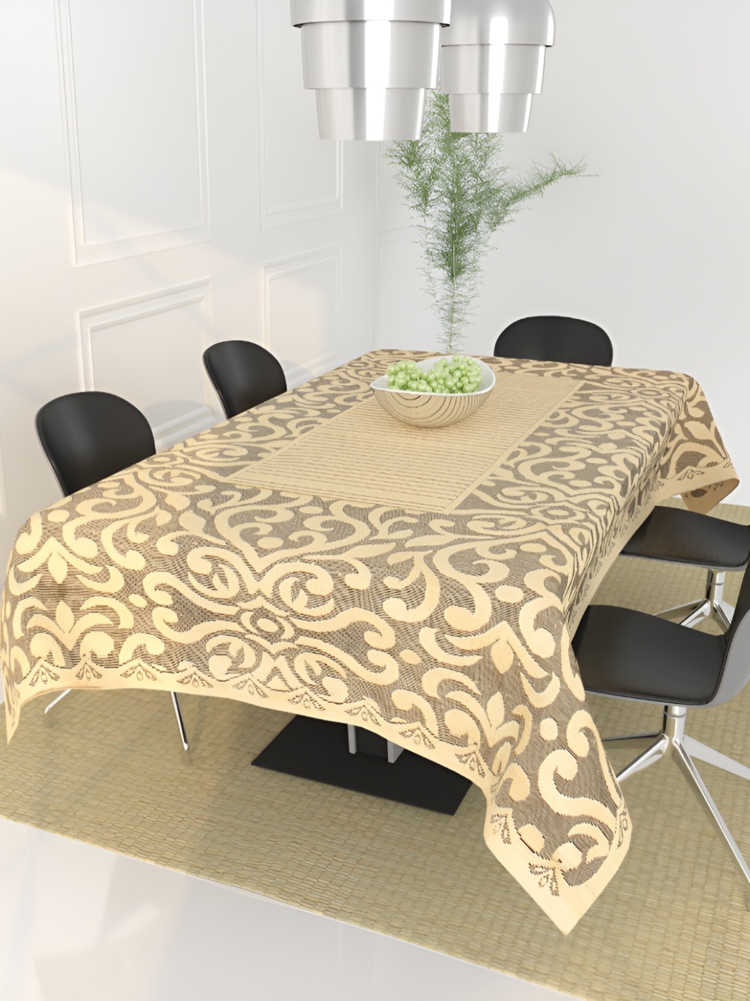 

BIGGER FISH Gold-Toned Cotton 6-Seater Table Cover