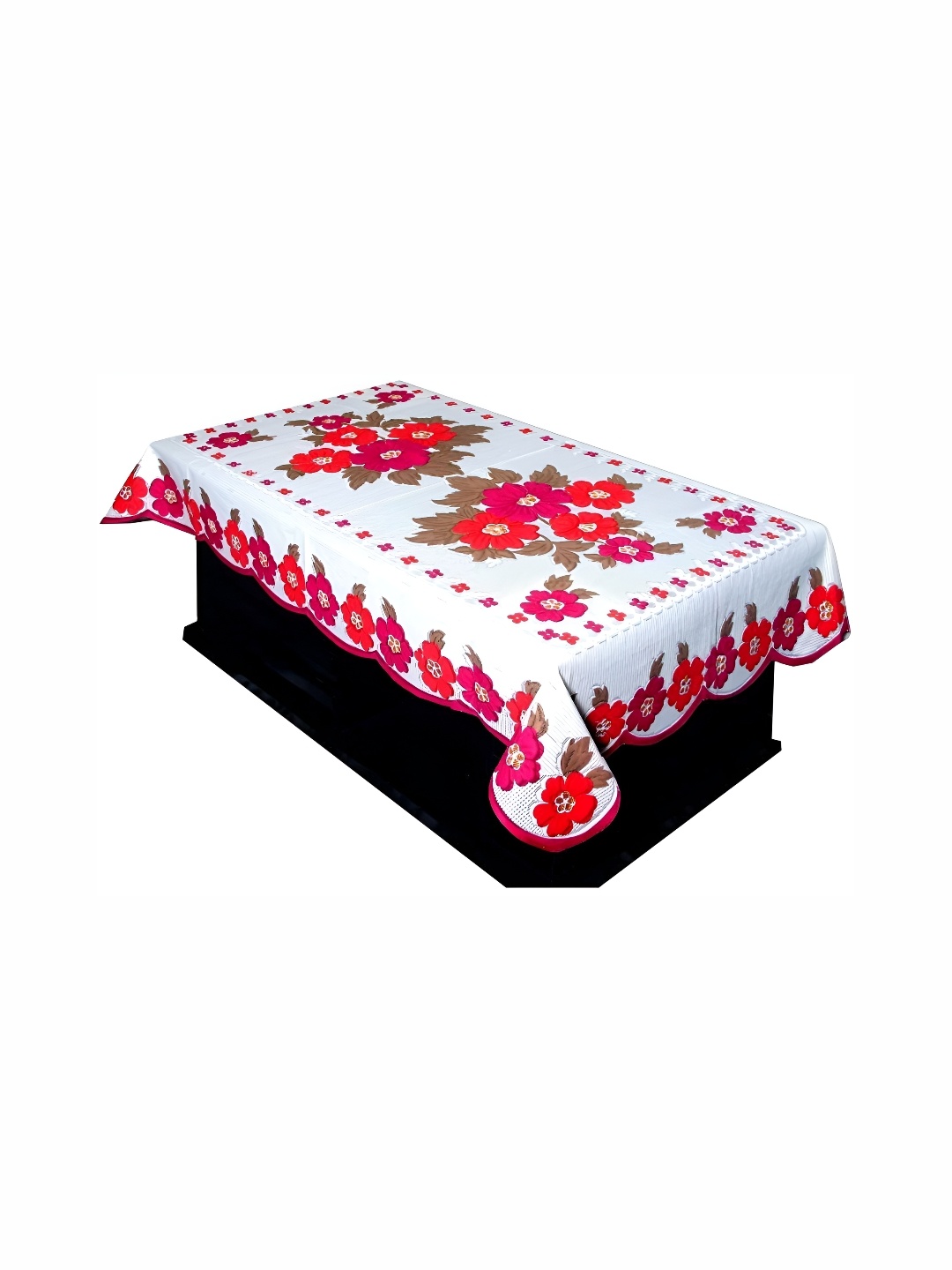 

BIGGER FISH Pink Floral Printed Cotton 4-Seater Table Cover