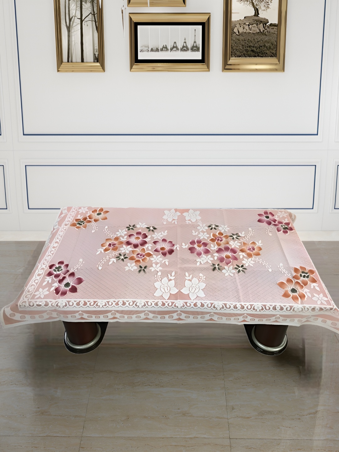 

BIGGER FISH Peach-Coloured Cotton 4-Seater Table Cover