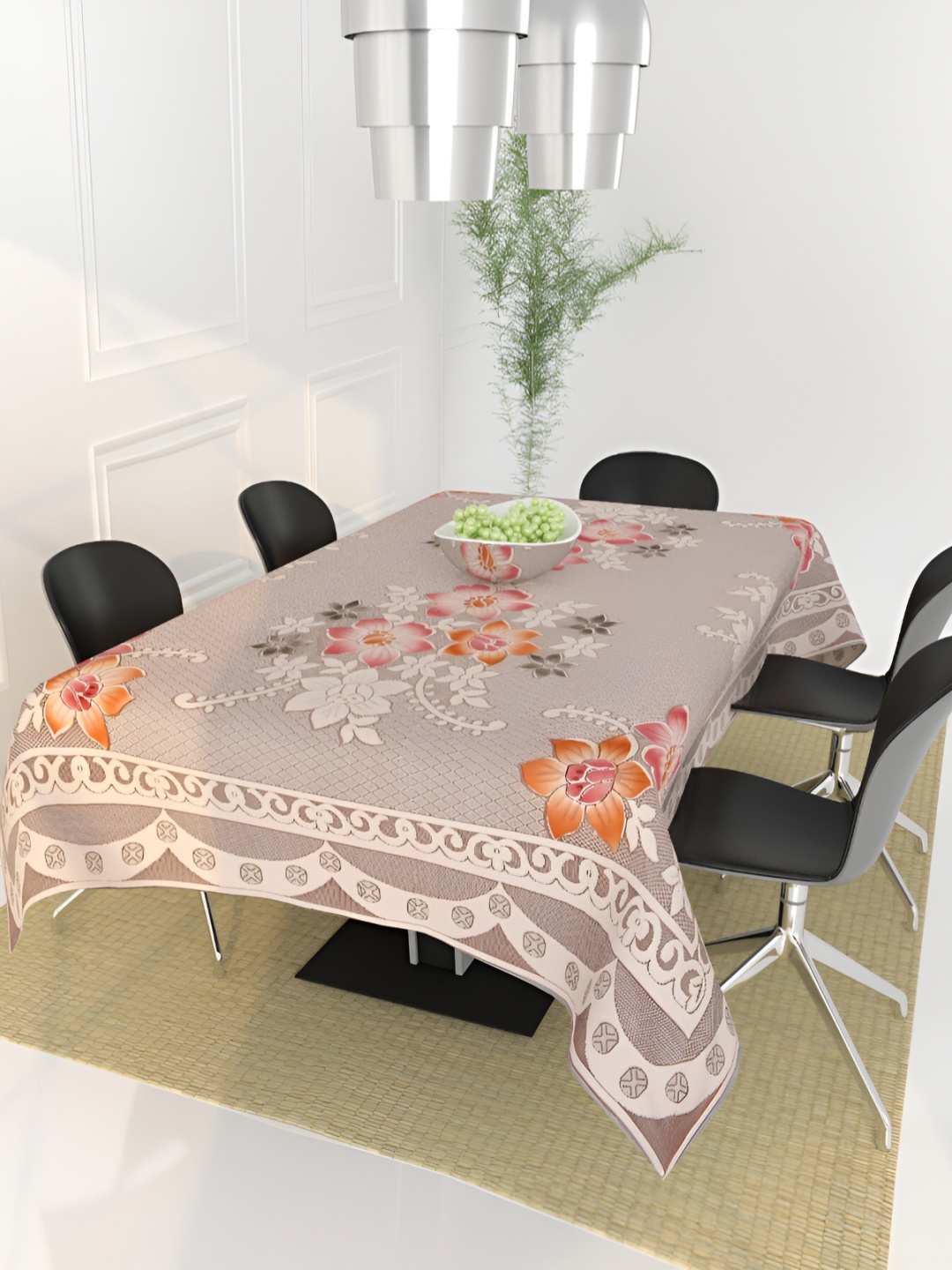 

BIGGER FISH Beige Cotton 6-Seater Table Cover