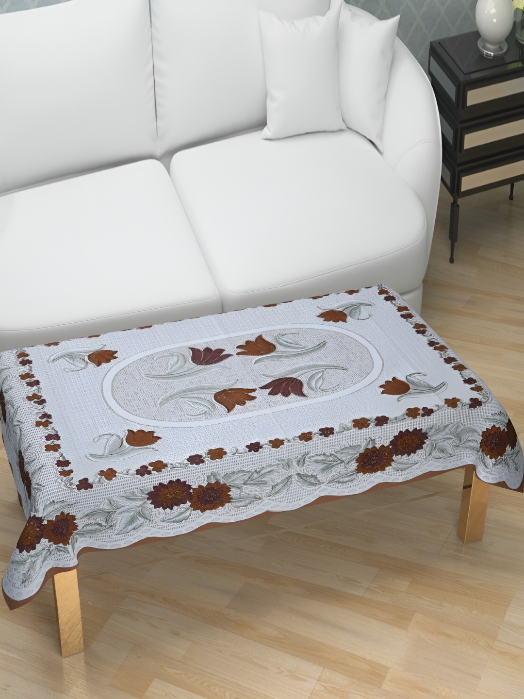 

BIGGER FISH White & Brown Cotton 4 Seater Table Cover