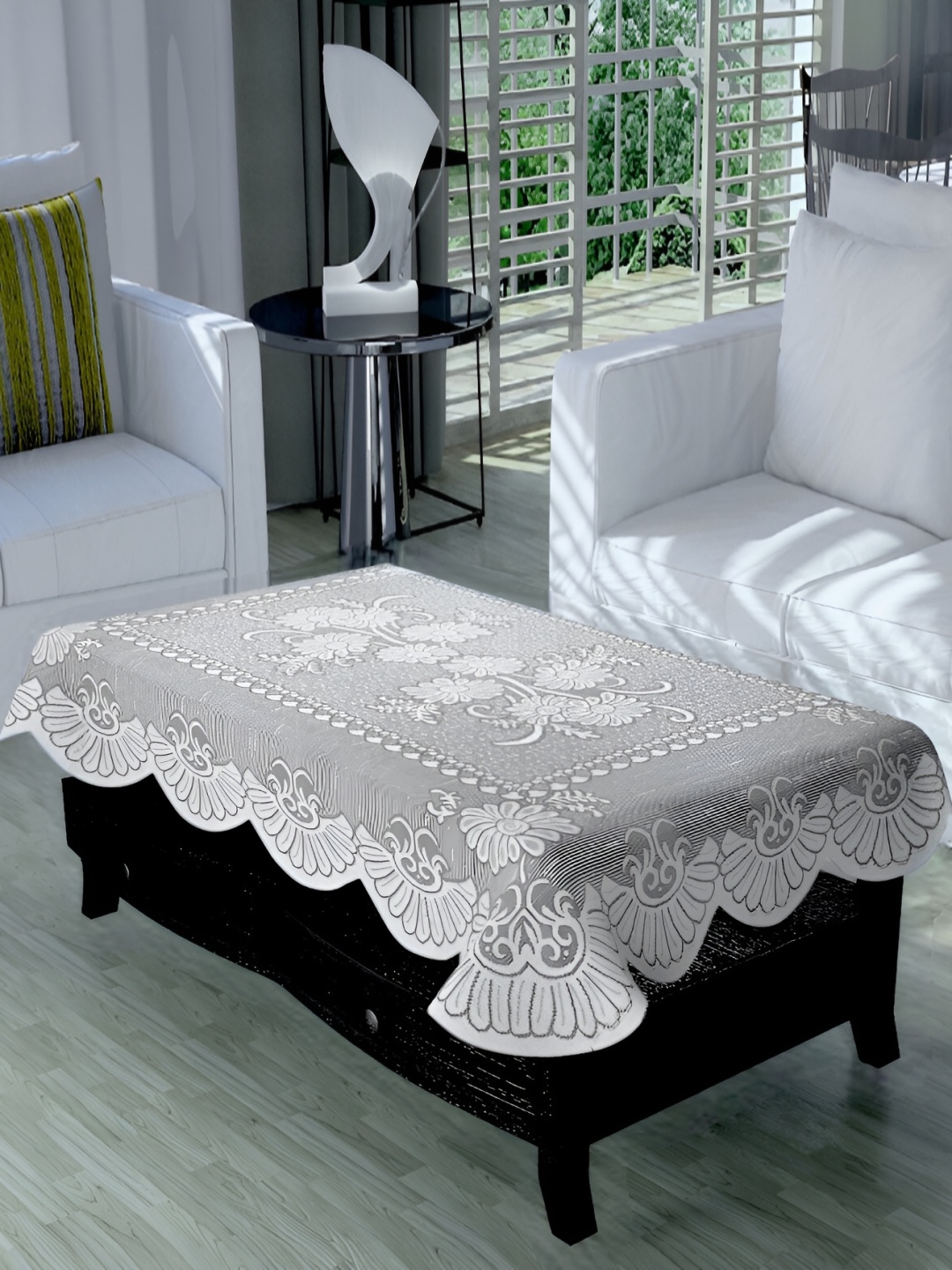 

BIGGER FISH Grey Cotton 4-Seater Table Cover