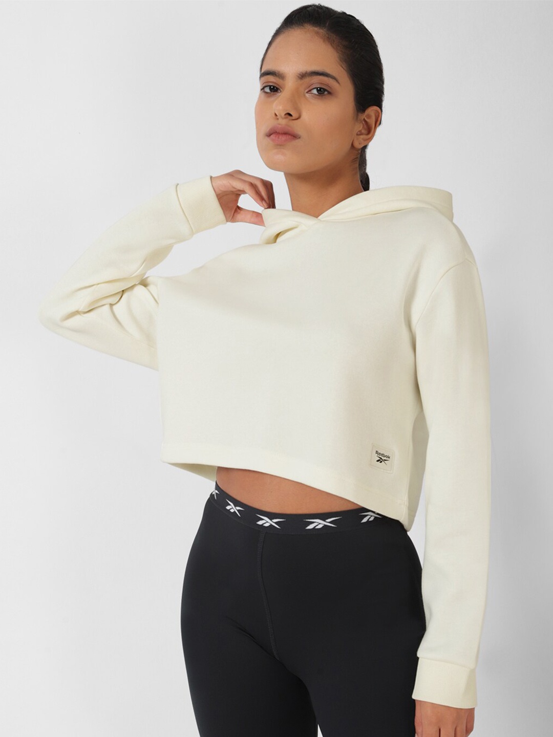 

Reebok Classics APP Crop Hooded Sweatshirt, Cream