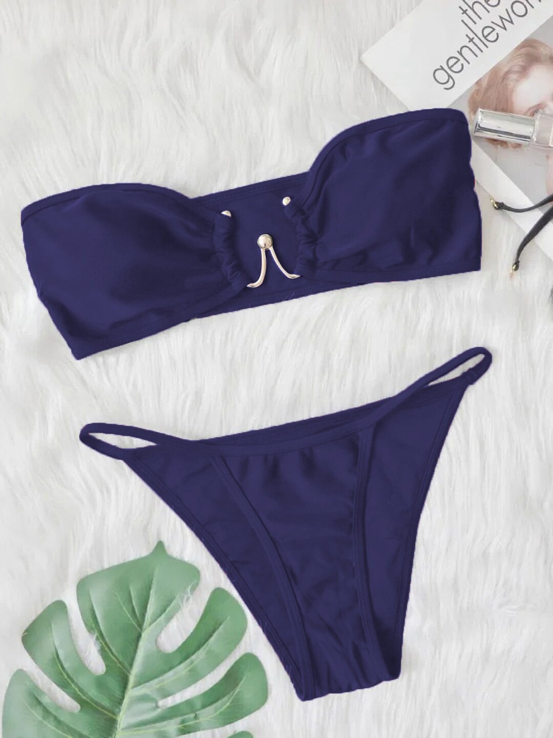 

FIMBUL Non-Padded Lingerie Set, Navy blue