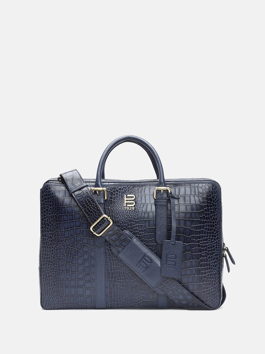 

BAGATT Solofra Men Leather Laptop Bag, Blue