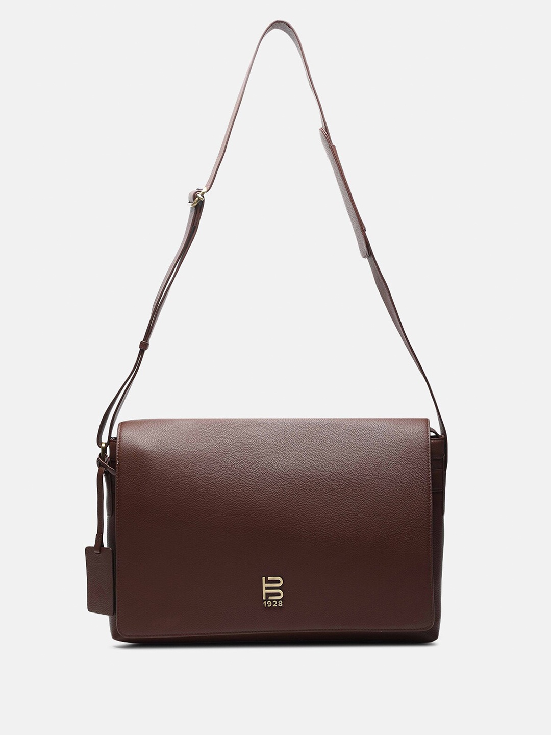

BAGATT Novara Men Leather Messenger Bag, Brown