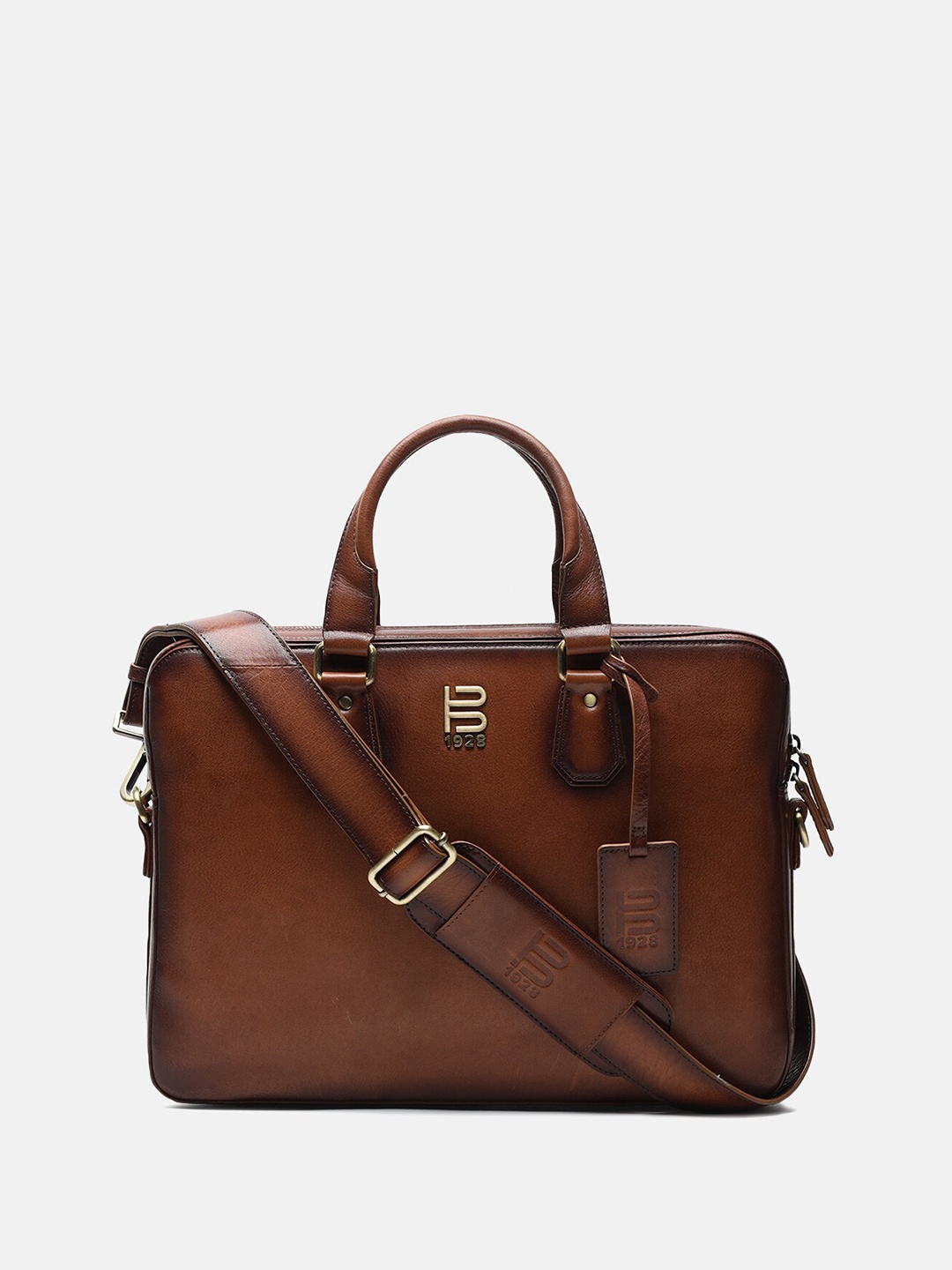 

BAGATT Solofra Men Leather Laptop Bag, Brown