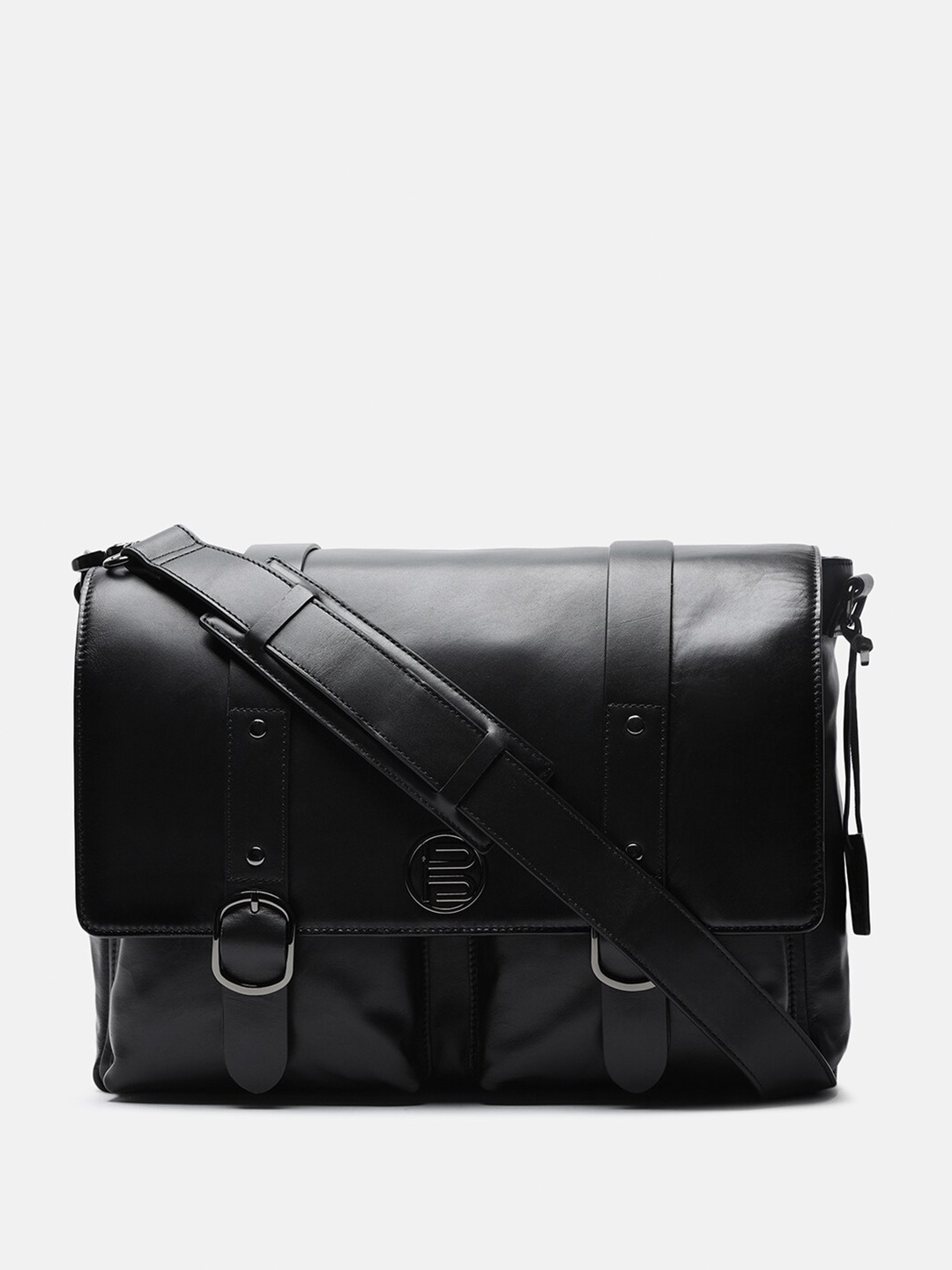 

BAGATT Solofra Men Leather Laptop Bag, Black