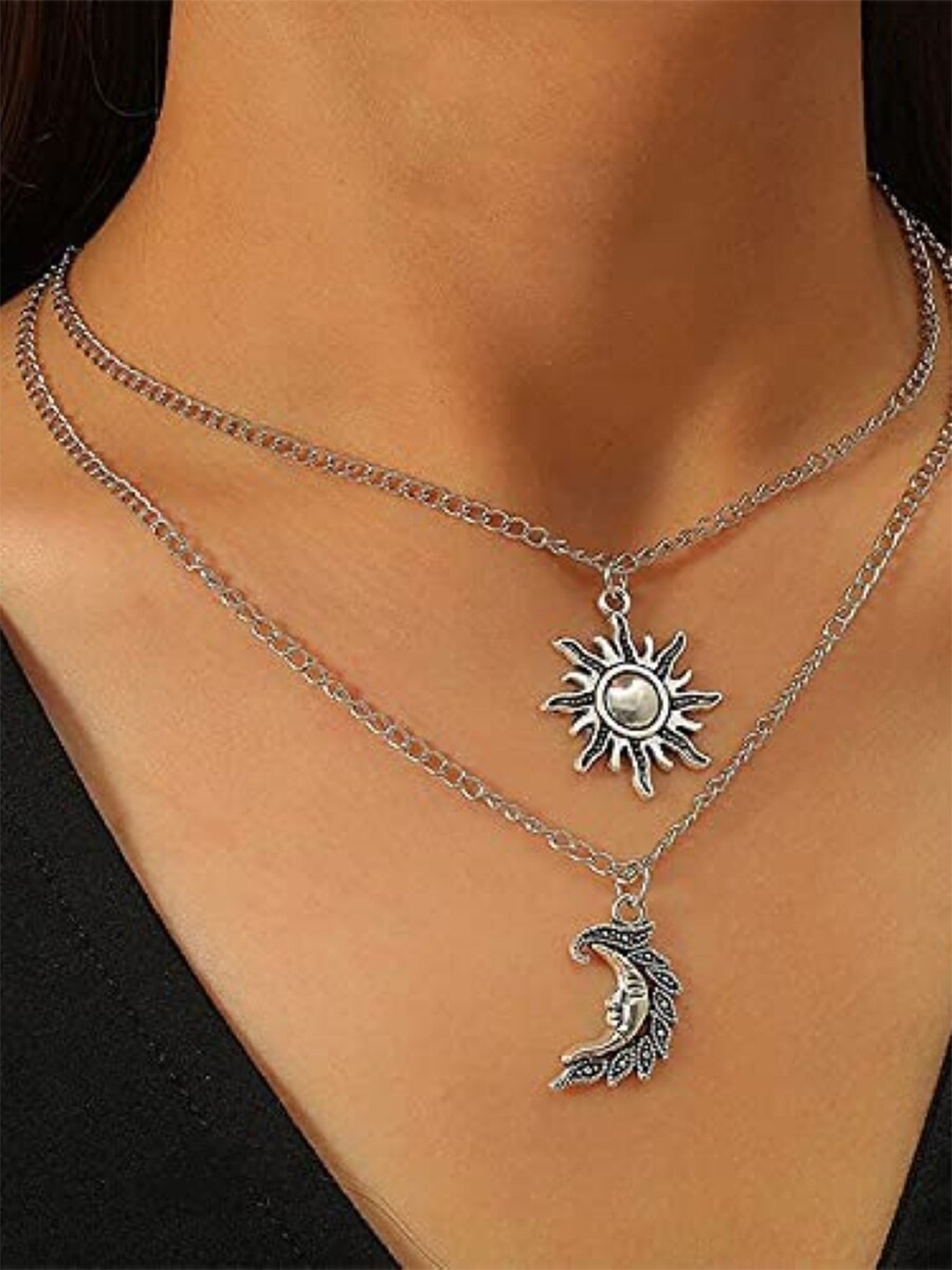 

EL REGALO Set Of 2 Necklaces, Silver