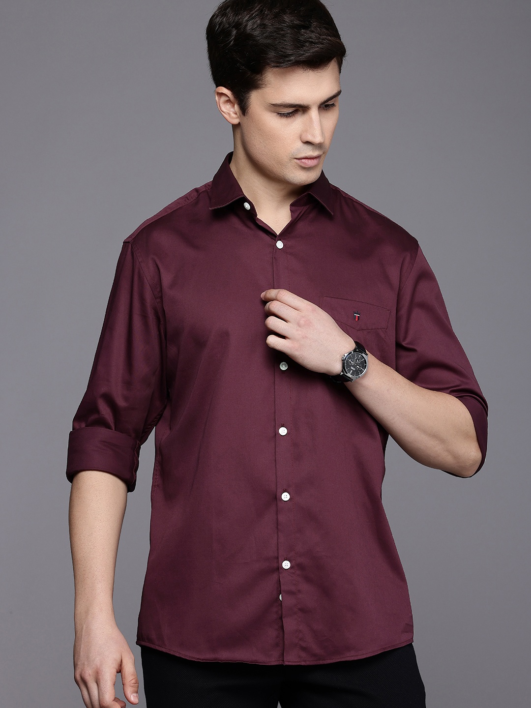 

Louis Philippe Sport Pure Cotton Slim Fit Casual Shirt, Maroon