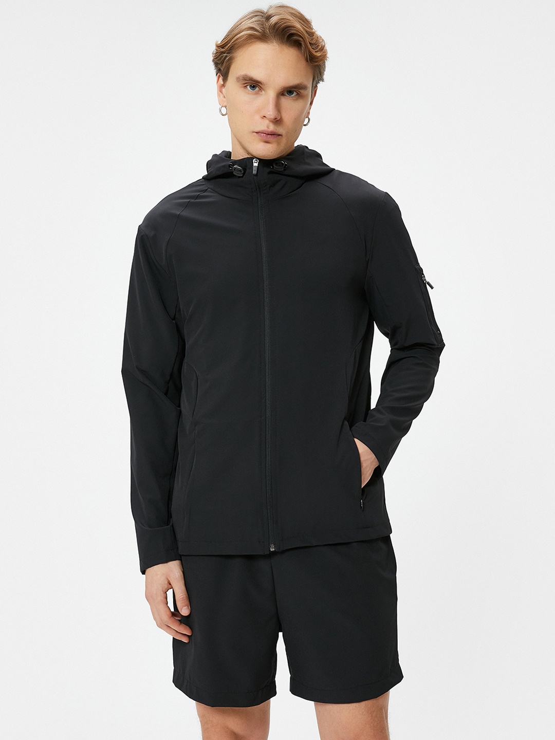

Koton Hooded Sporty Jacket, Black