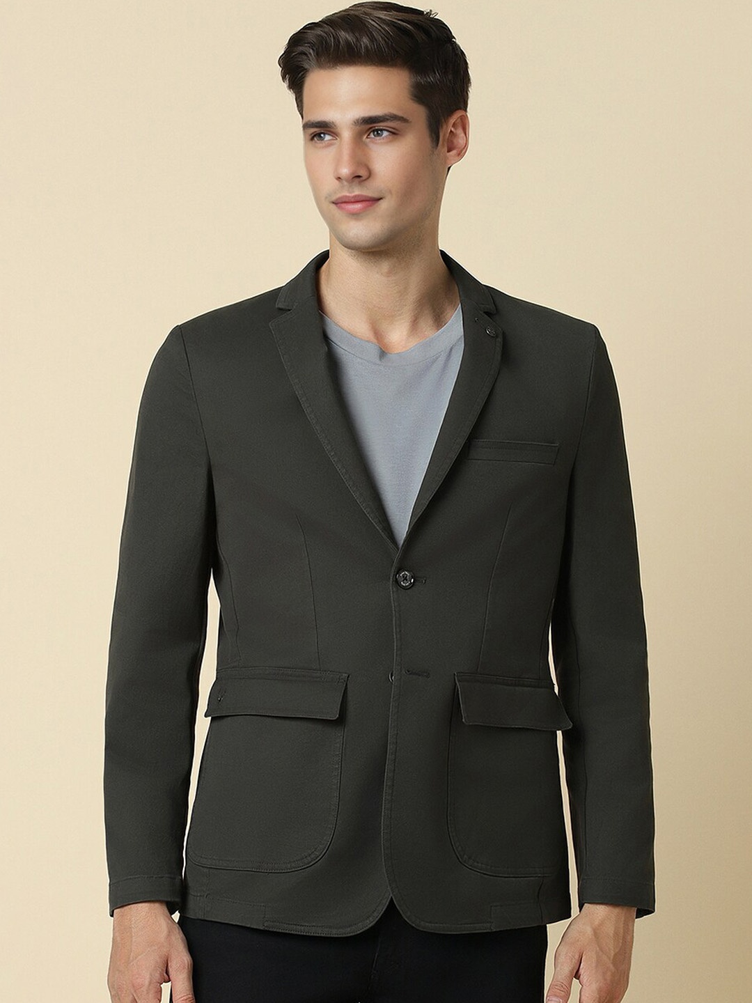 

Allen Solly Slim-Fit Single Breasted Blazer, Grey