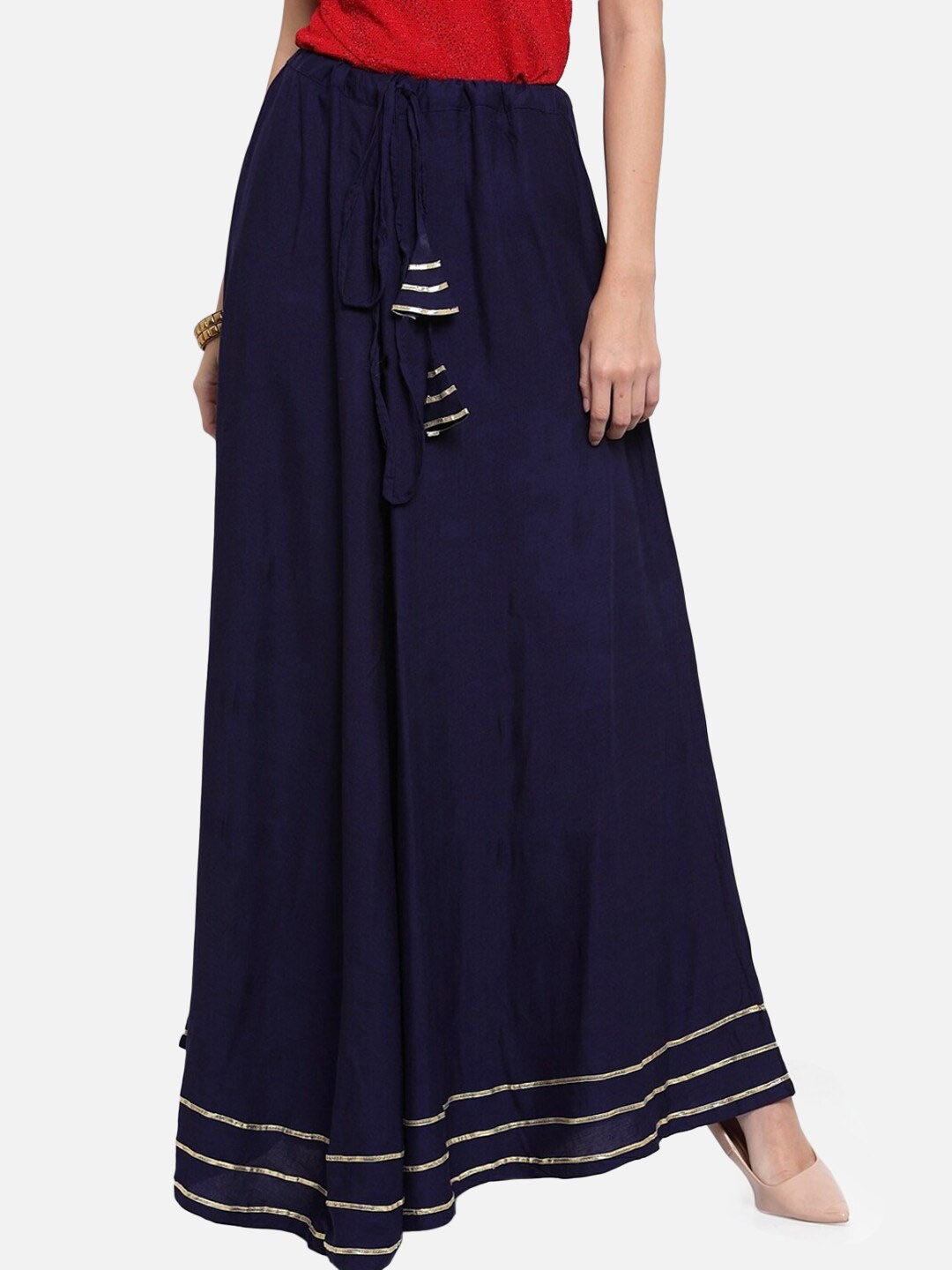 

BCZ Style Maxi Flared Skirt, Navy blue
