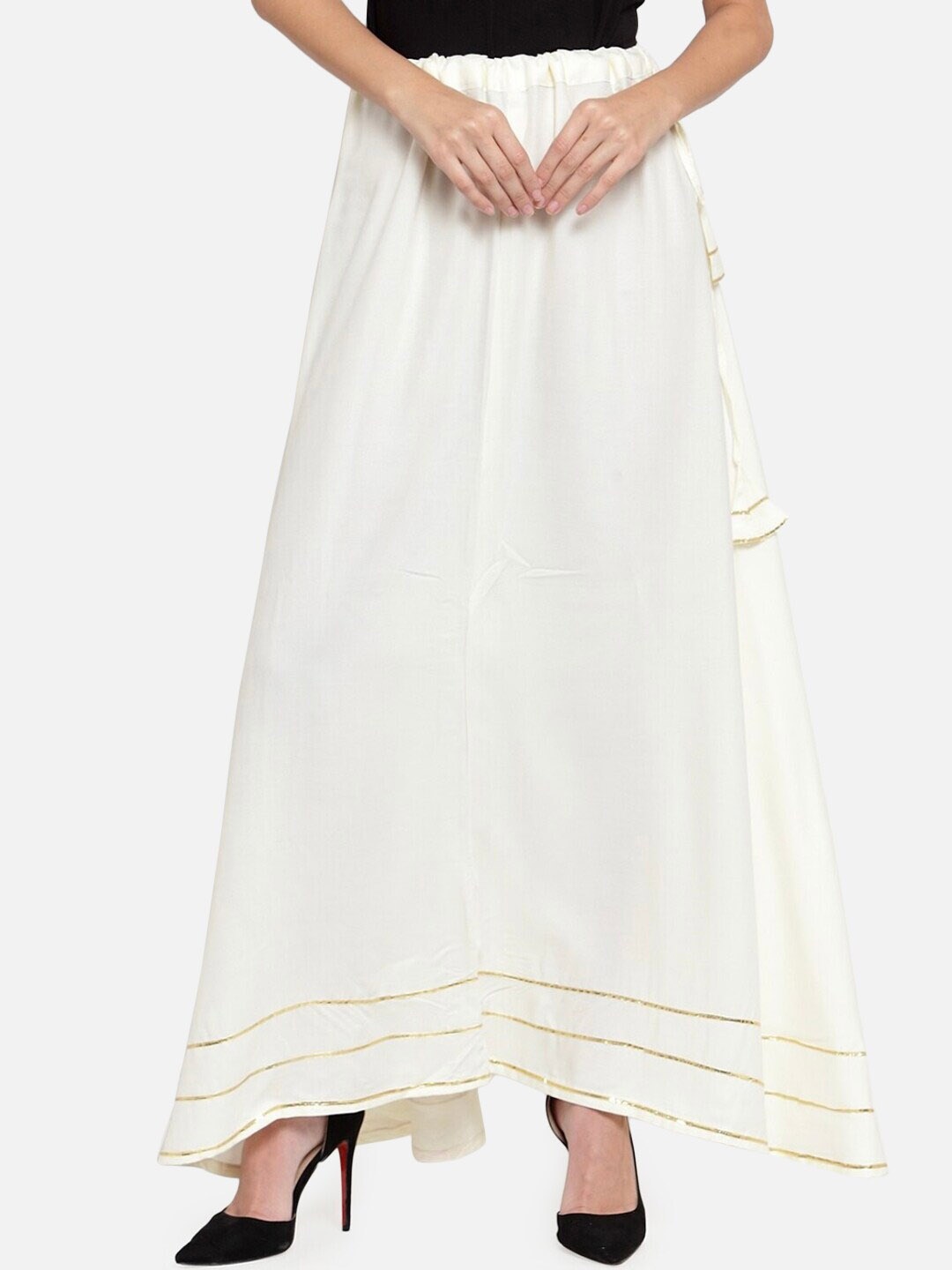 

BCZ Style Maxi Flared Skirt, White