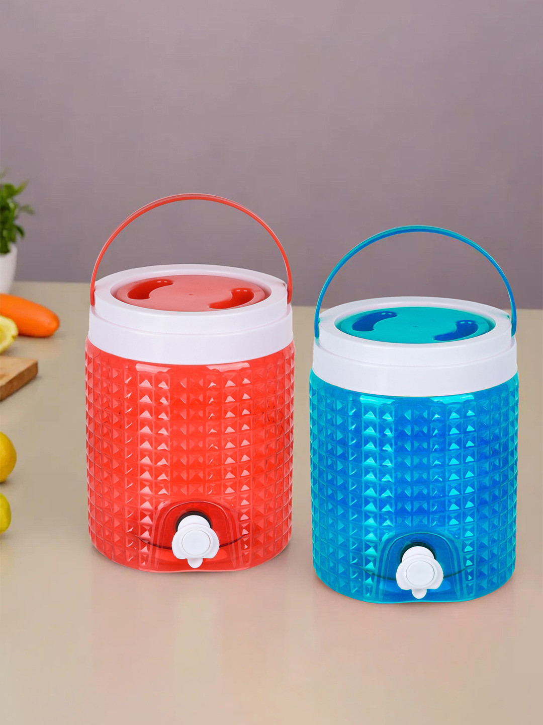 

Kuber Industries Red & Blue 2 Pieces Travelling Water Camper Jug 4.5 l