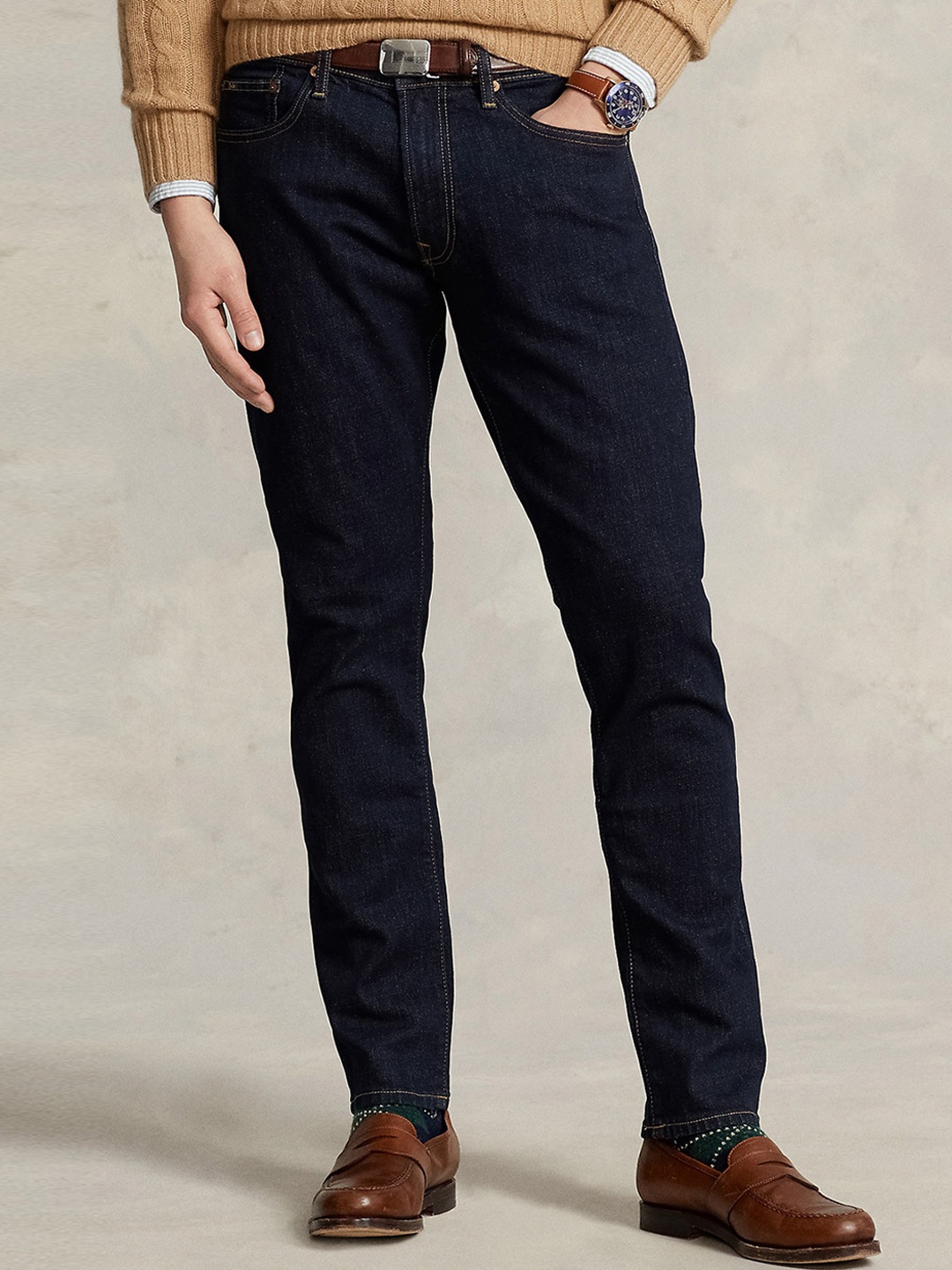 

Polo Ralph Lauren Men Slim-Fit Mid Rise Clean Look Cotton Jeans, Blue