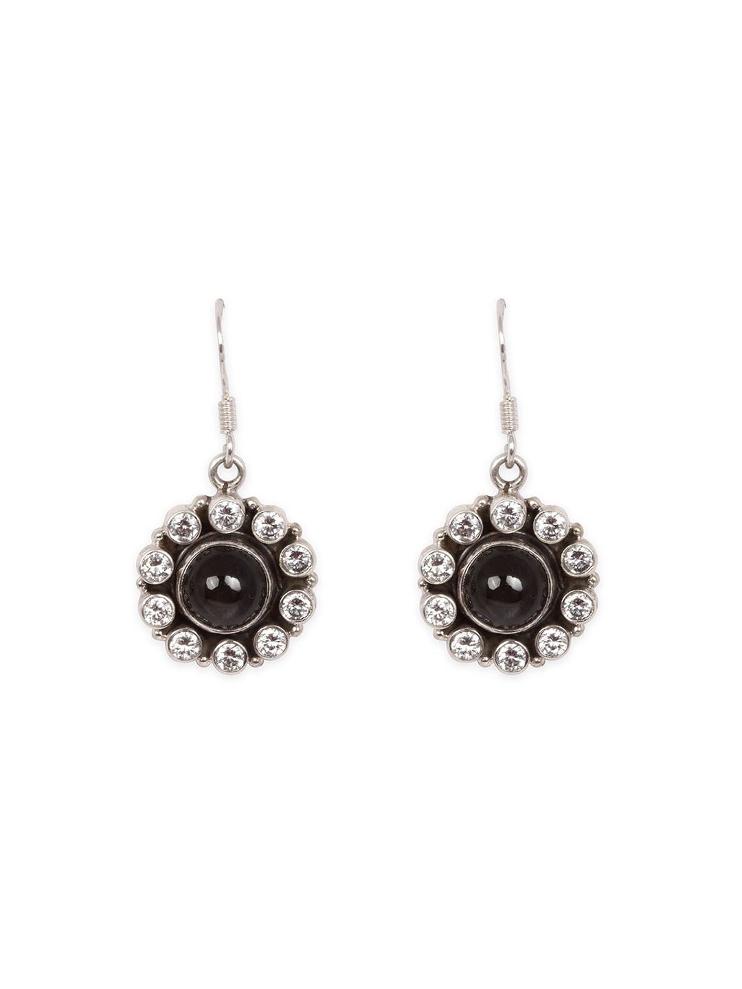 

Silverwala Stone-Studded 925 Sterling Silver Contemporary Drop Earrings