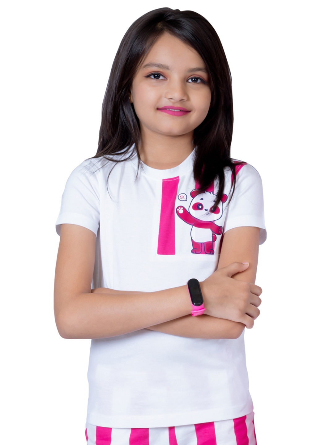 

ONE SKY Kids Printed T-shirt with Shorts, White