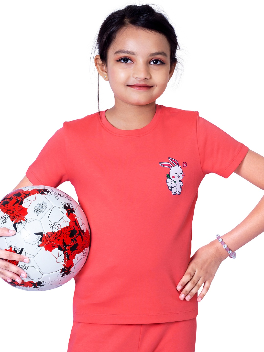 

ONE SKY Kids Pure Cotton T-shirt with Trousers, Red