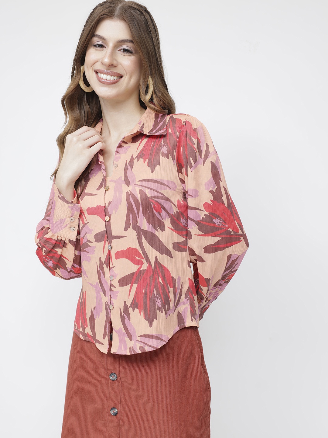 

DressBerry Urban Oasis Printed Shirt, Beige