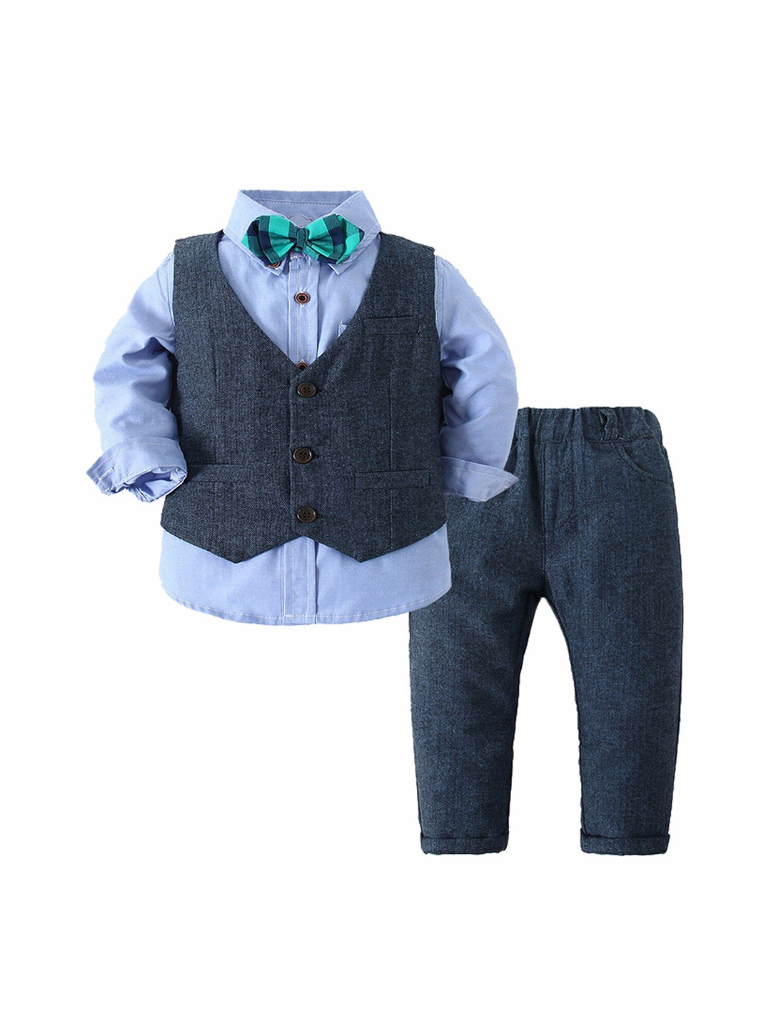 

BAESD Boys 4 Piece Pure Cotton Suits, Blue