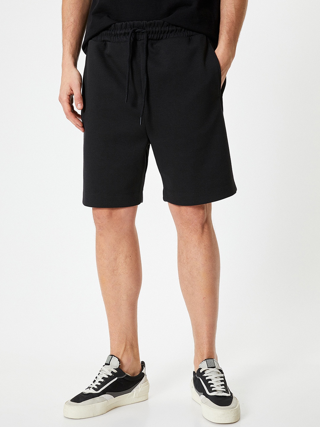 

Koton Men Mid-Rise Regular Shorts, Black