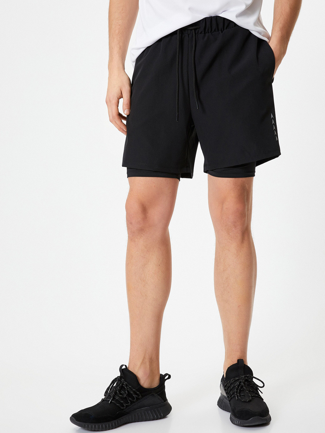 

Koton Men Mid-Rise Sports Shorts, Black