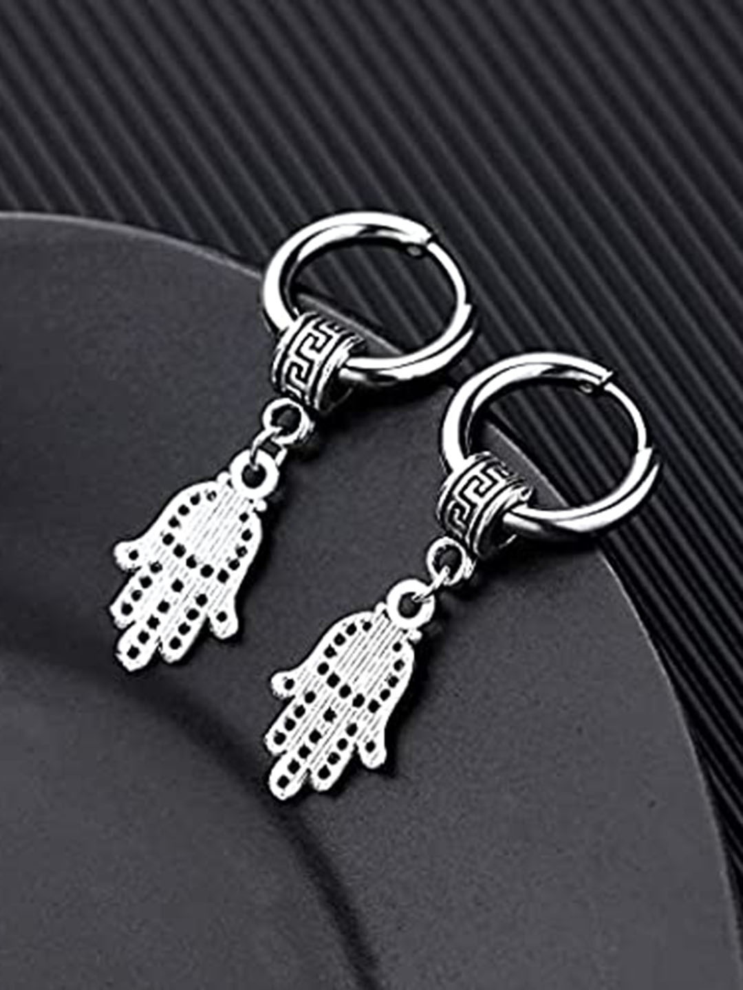 

VIEN Silver-Plated Contemporary Drop Earrings