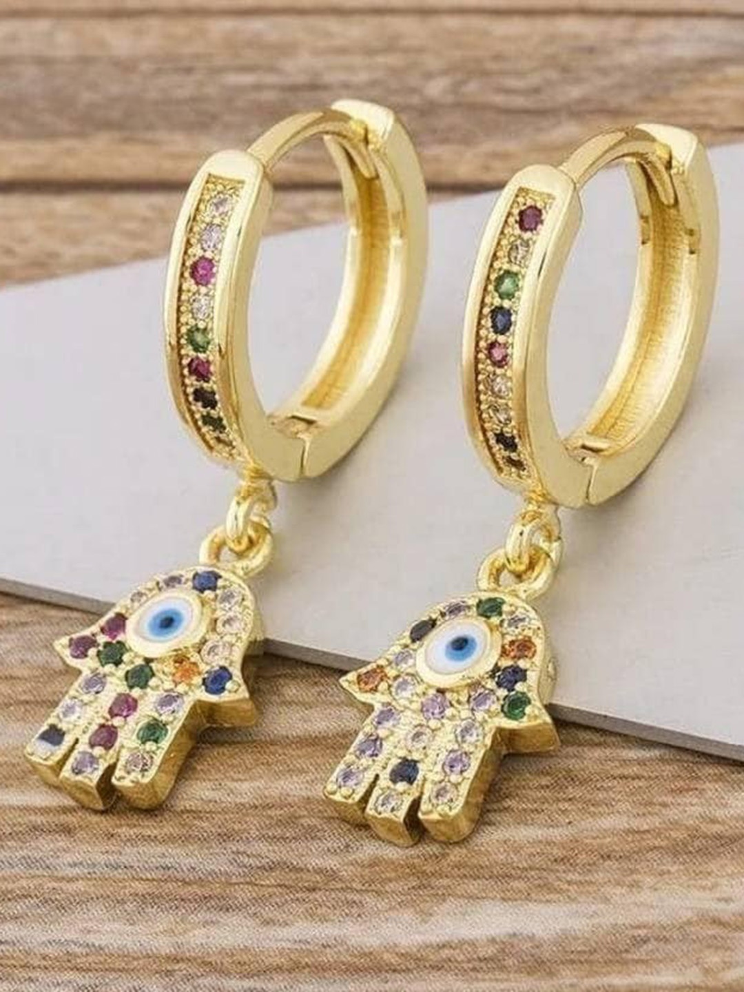 

VIEN Gold-Plated Contemporary Drop Earrings