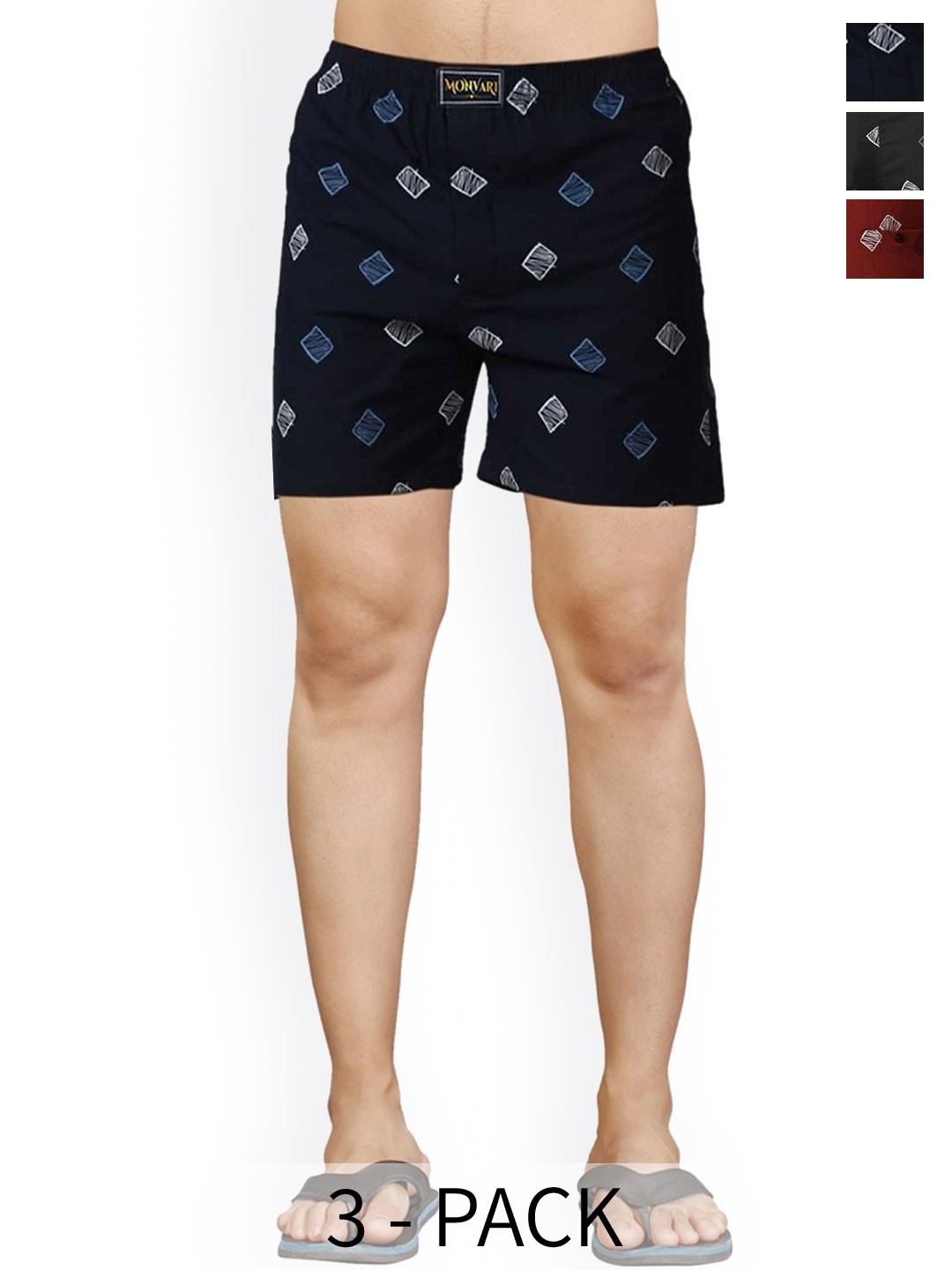 

BAESD Pack Of 3 Printed Boxers BO.BoxLine.S, Red