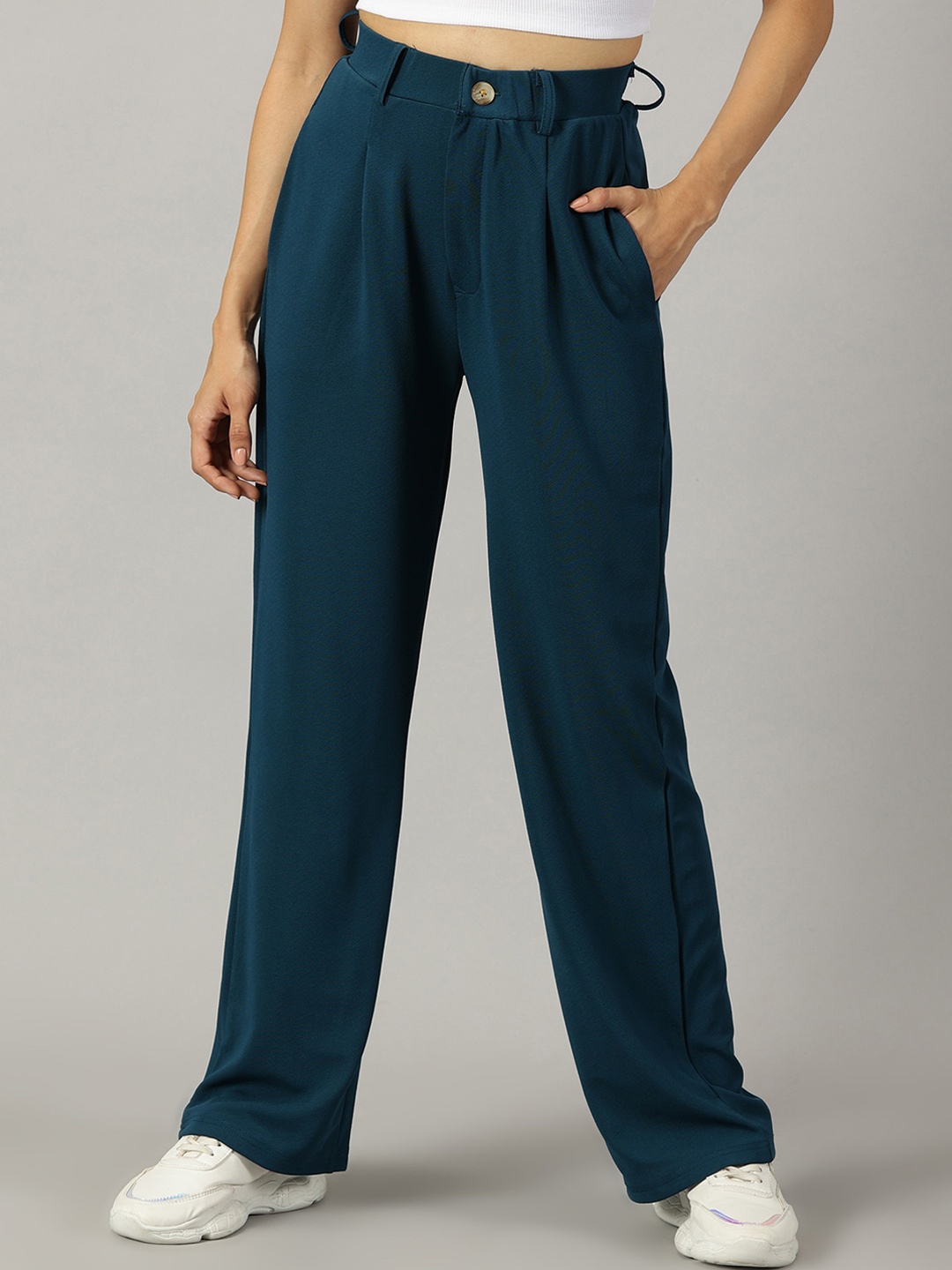 

AUSK Women Relaxed High-Rise Parallel Trouser, Teal