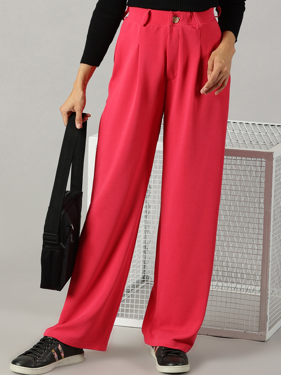 

AUSK Women Relaxed High-Rise Parallel Trouser, Pink