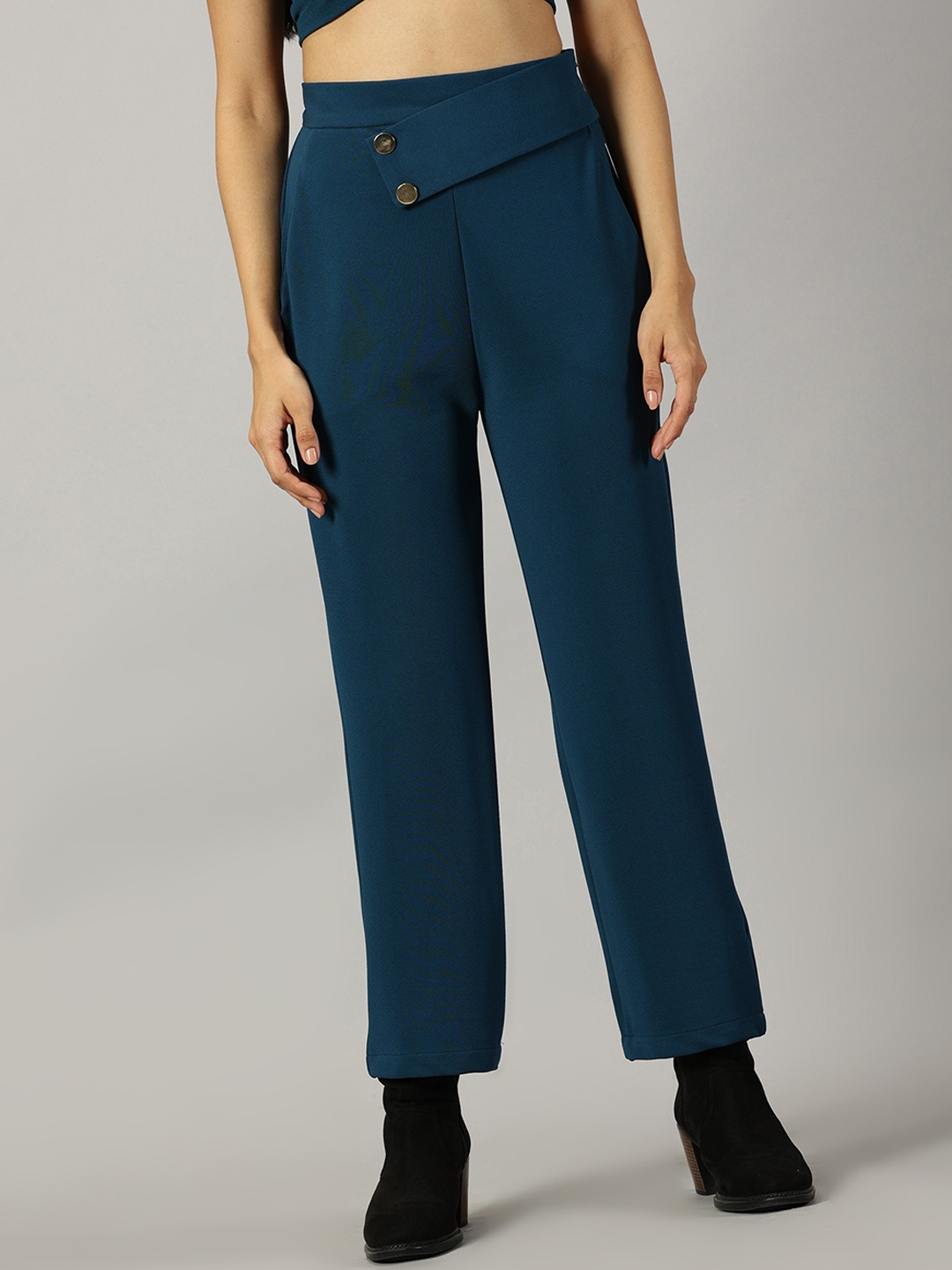 

AUSK Women Relaxed High-Rise Trouser, Teal