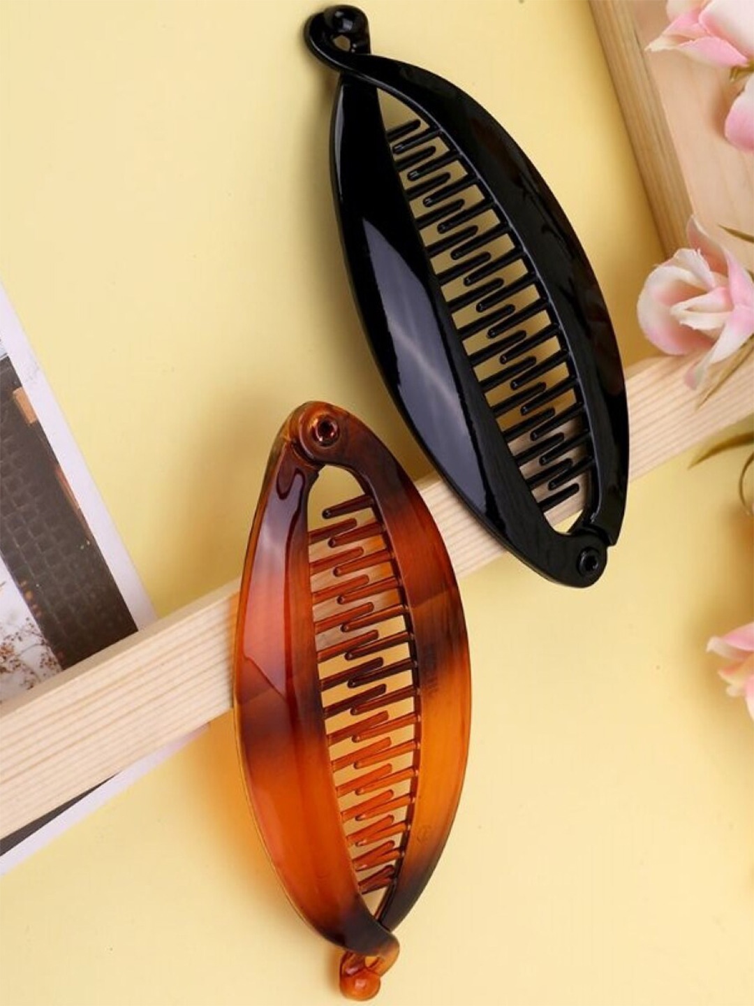 

EL REGALO Set of 2 Banana Clips, Black