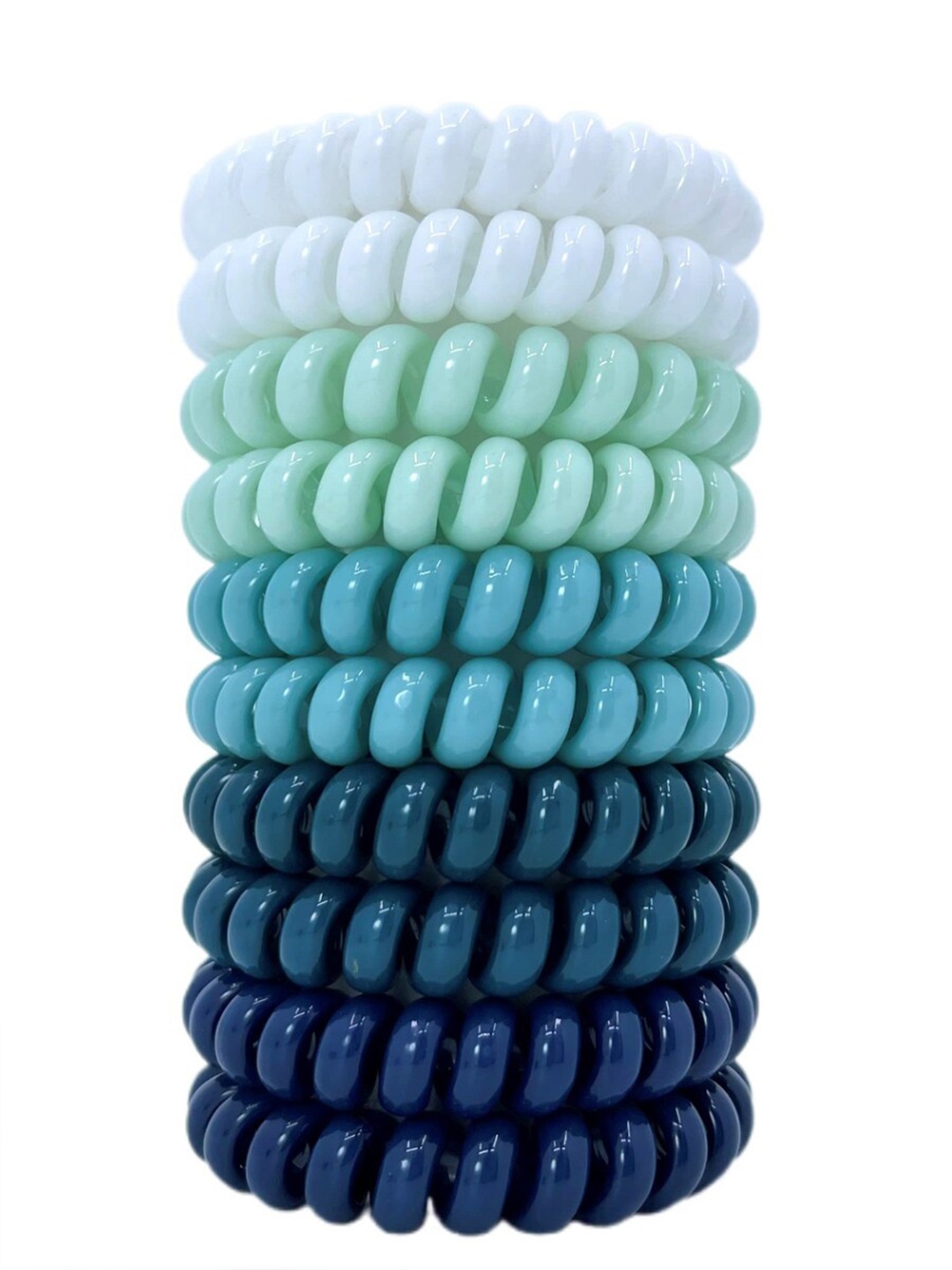 

EL REGALO Set of 10 Ponytail Holders, White