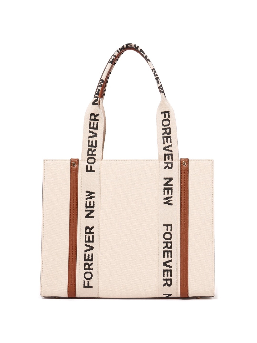 

Forever New Typography Printed Structured Tote Bag, White