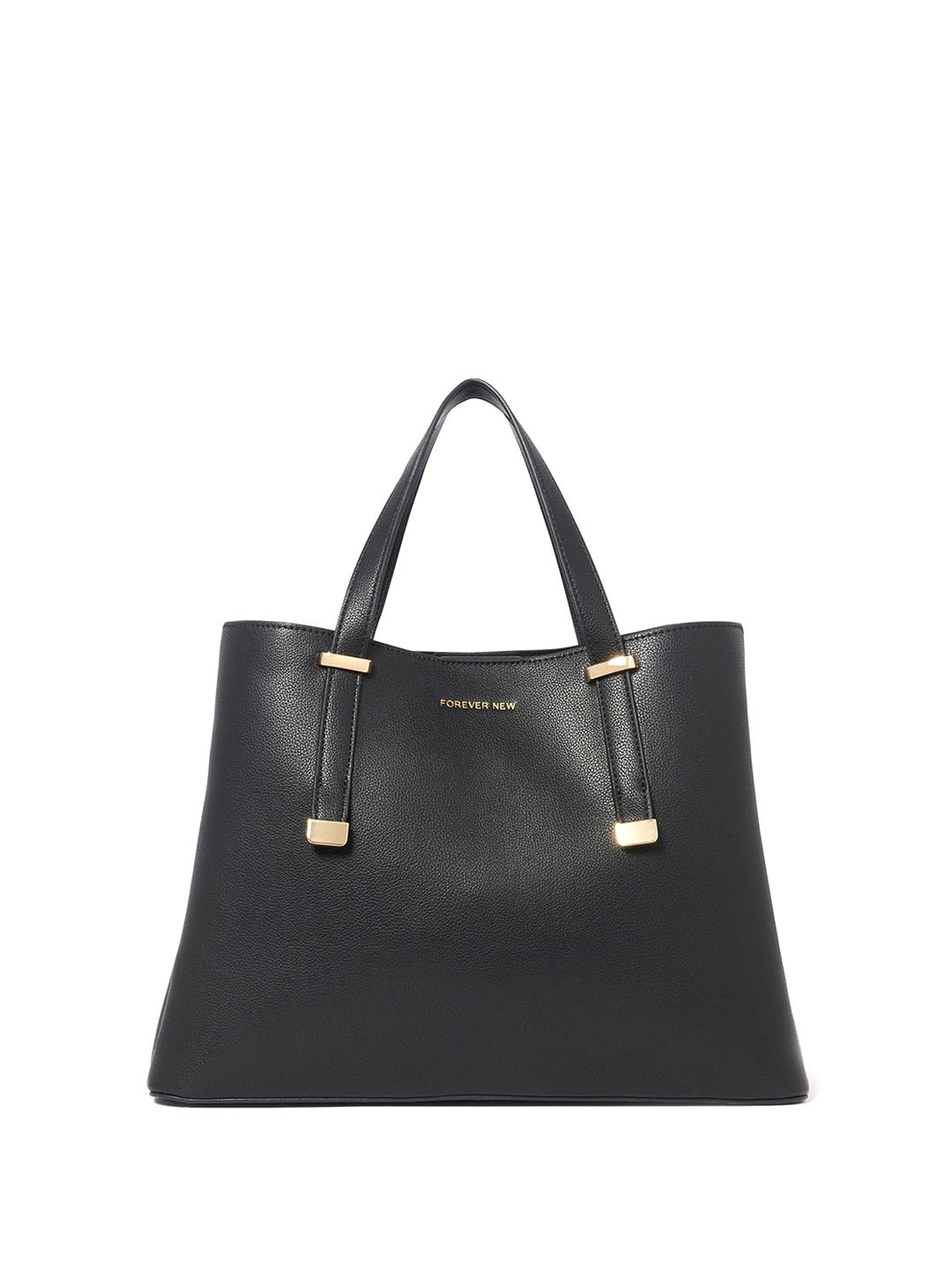 Forever New Textured Shopper Shoulder Bag, Black