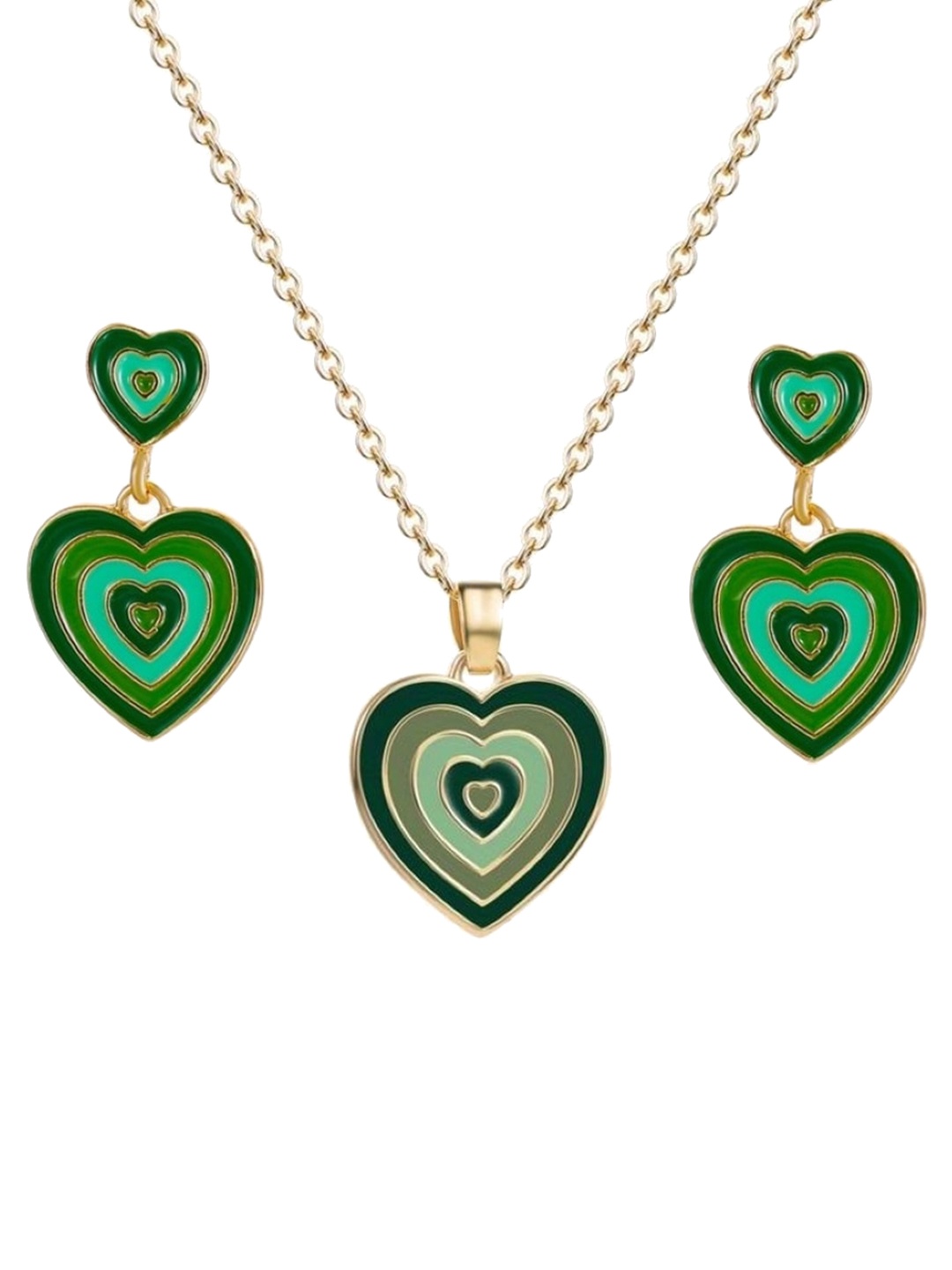 

EL REGALO Gold-Plated Heart Shaped Jewellery Set