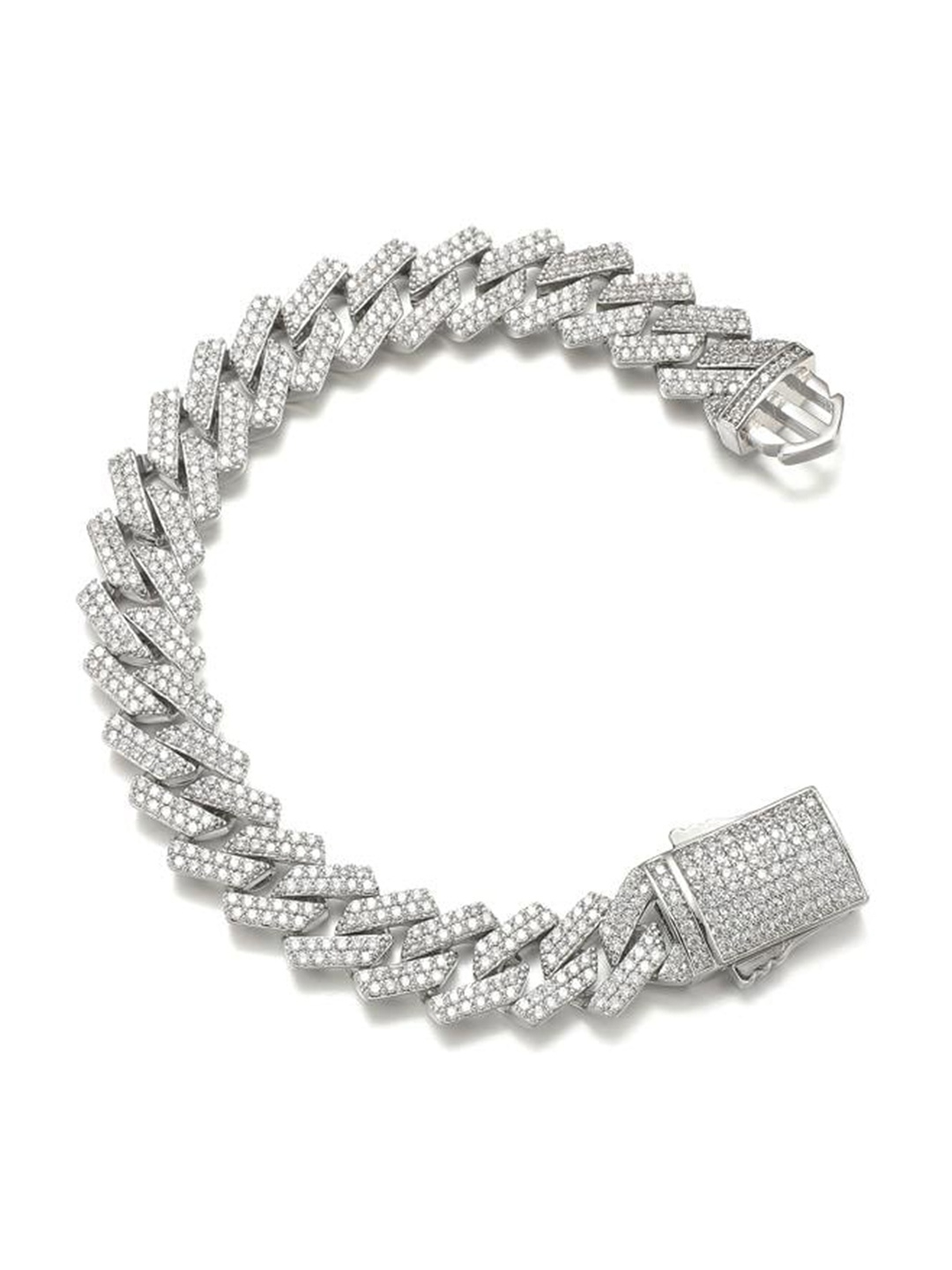 

Drip Project Men Rhodium-Plated Brass Cubic Zirconia Wraparound Bracelet, Silver