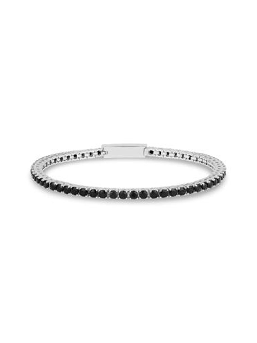

Drip Project Men Brass Cubic Zirconia Rhodium-Plated Link Bracelet, Silver