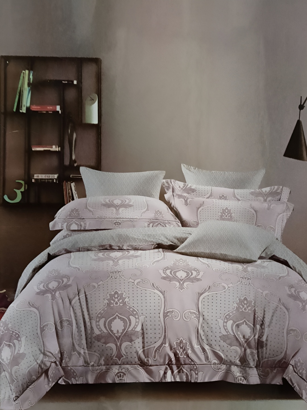

Signature Grey & White Ethnic Motifs 160 TC King Bedsheet with 2 Pillow Covers