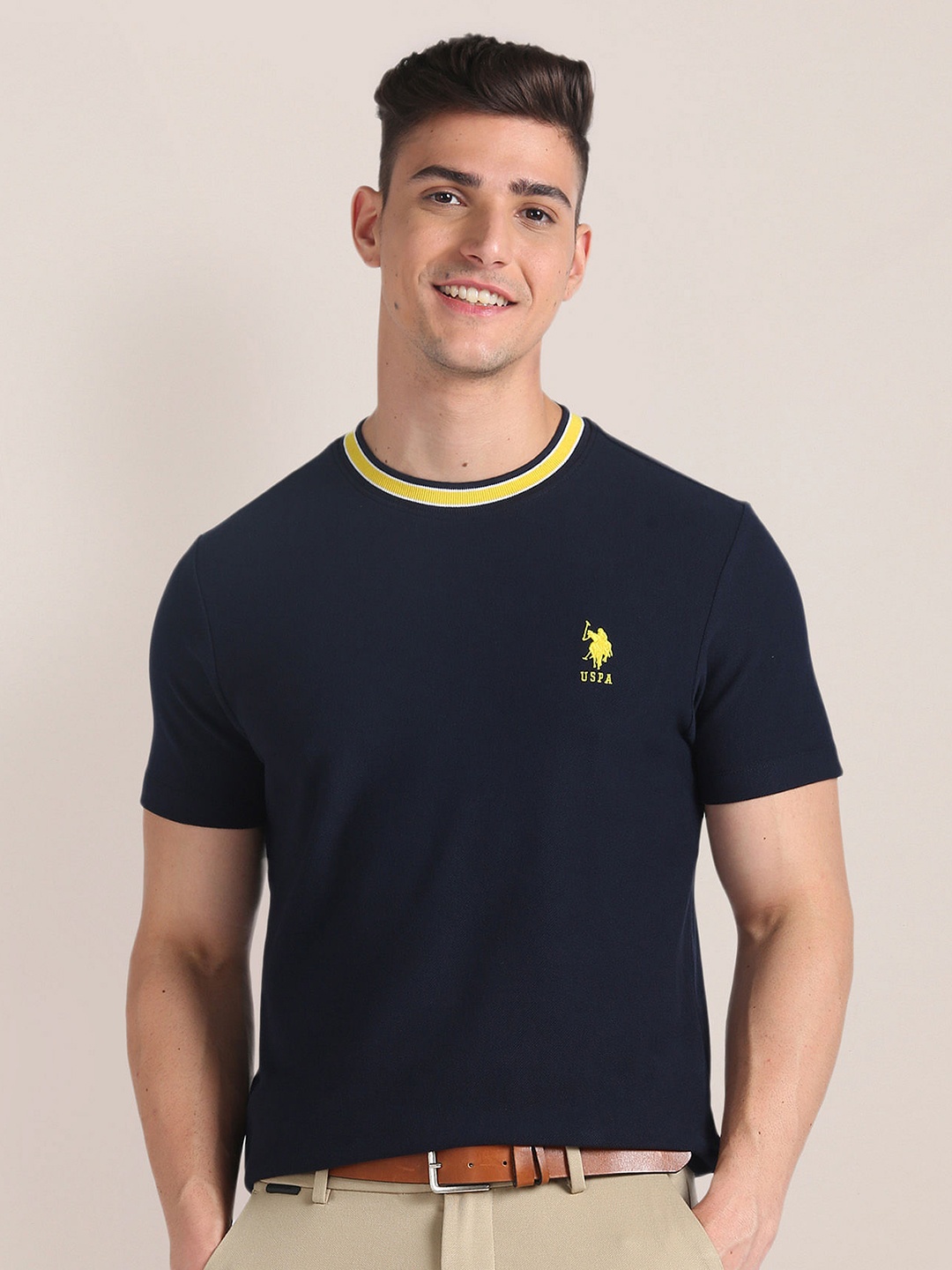 

U.S. Polo Assn. Round Neck Short Sleeves Slim Fit T-shirt, Blue